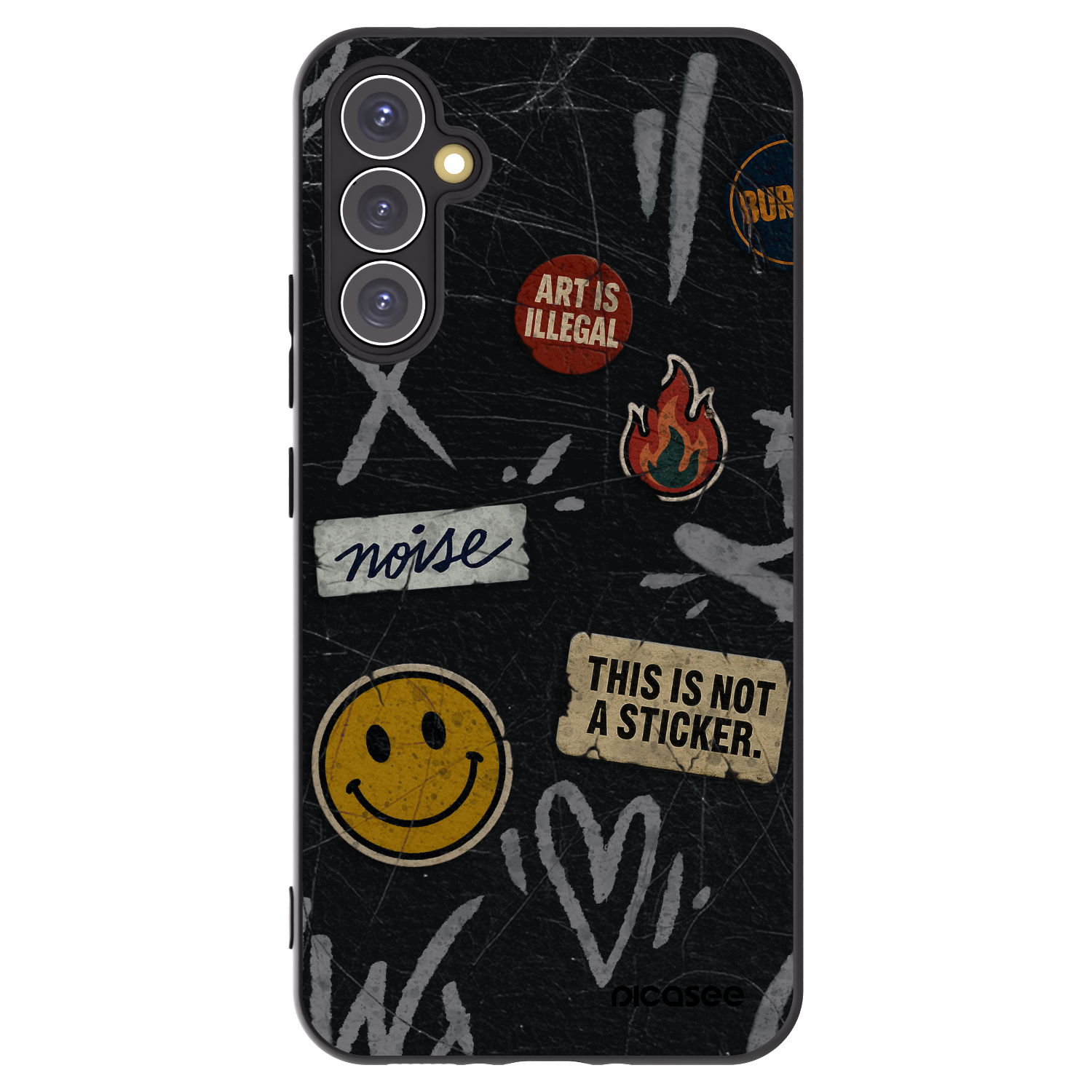 Picasee Μαύρη θήκη σιλικόνης για Samsung Galaxy A34 5G A346B - STICKERS x TAGS