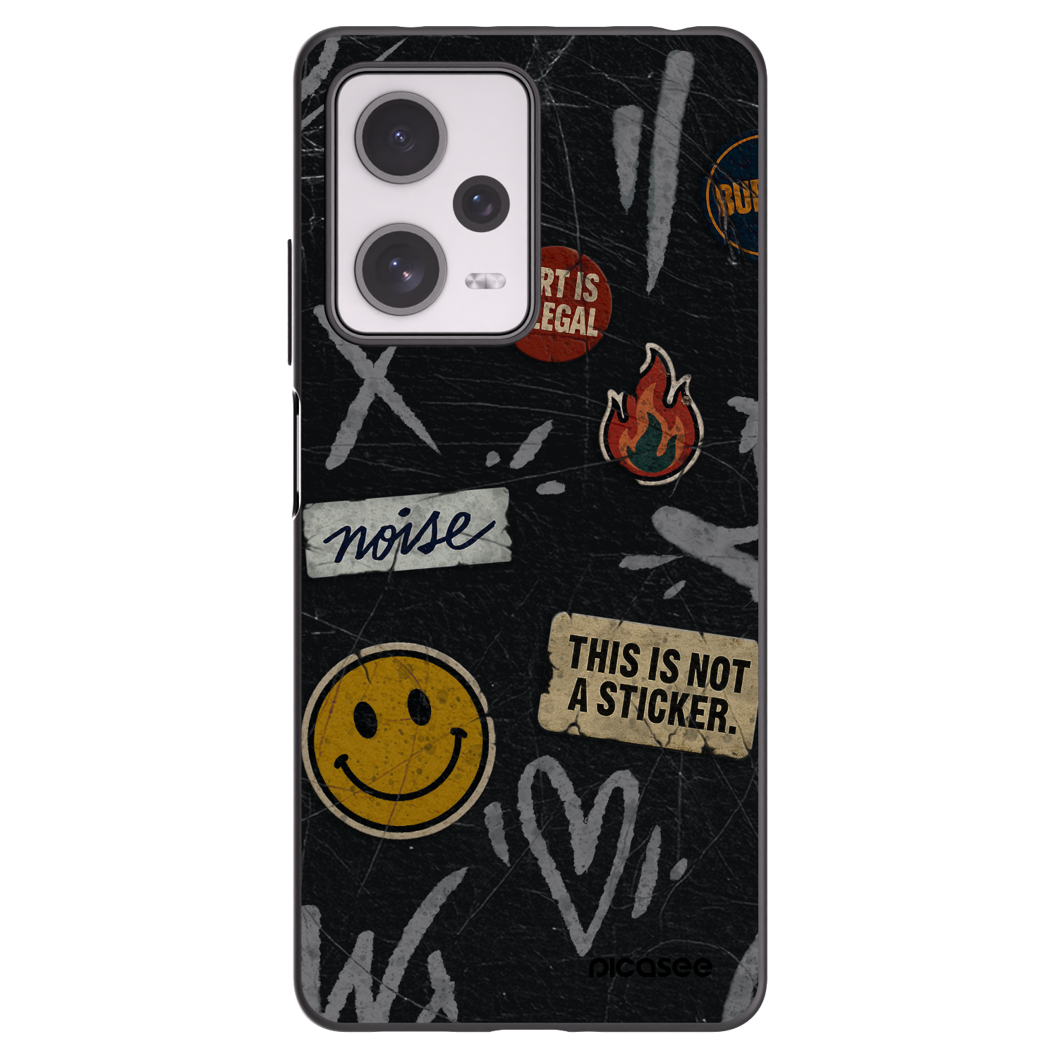 Picasee Μαύρη θήκη σιλικόνης για Xiaomi Redmi Note 12 Pro+ 5G - STICKERS x TAGS