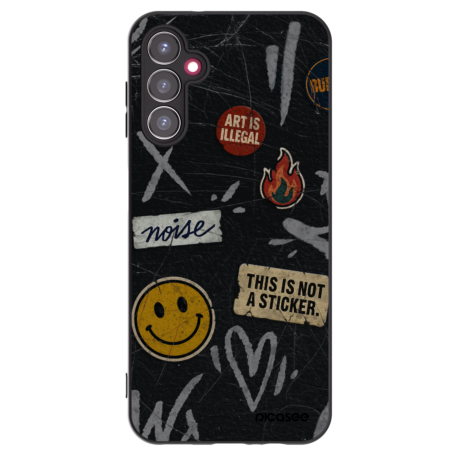 Picasee Μαύρη θήκη σιλικόνης για Samsung Galaxy A14 5G A146P - STICKERS x TAGS