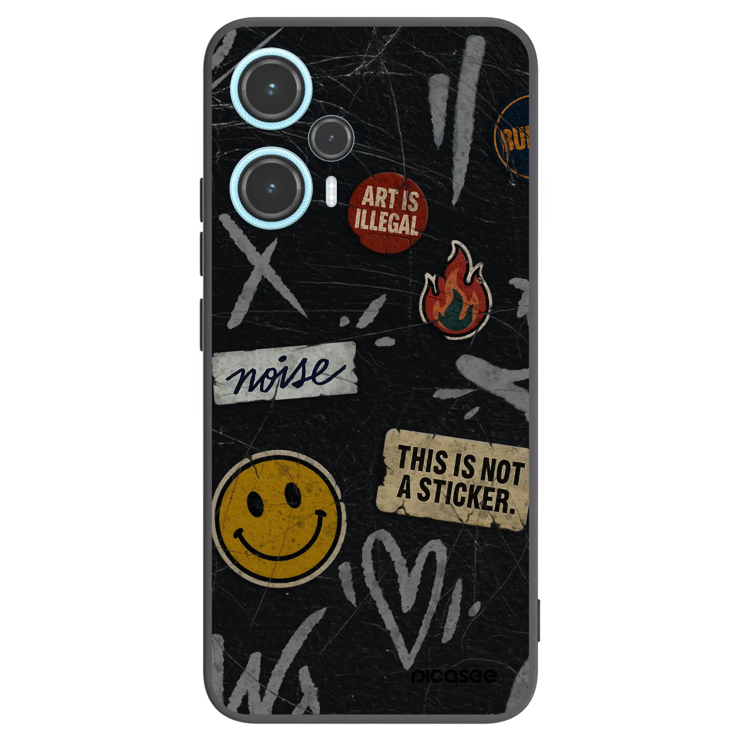 Picasee Μαύρη θήκη σιλικόνης για Xiaomi Poco F5 - STICKERS x TAGS