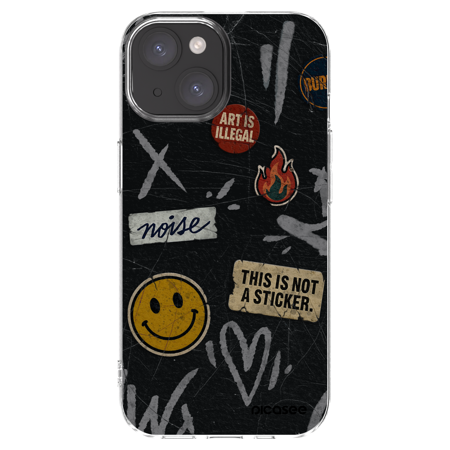 Picasee διαφανής θήκη σιλικόνης Apple iPhone 15 - STICKERS x TAGS