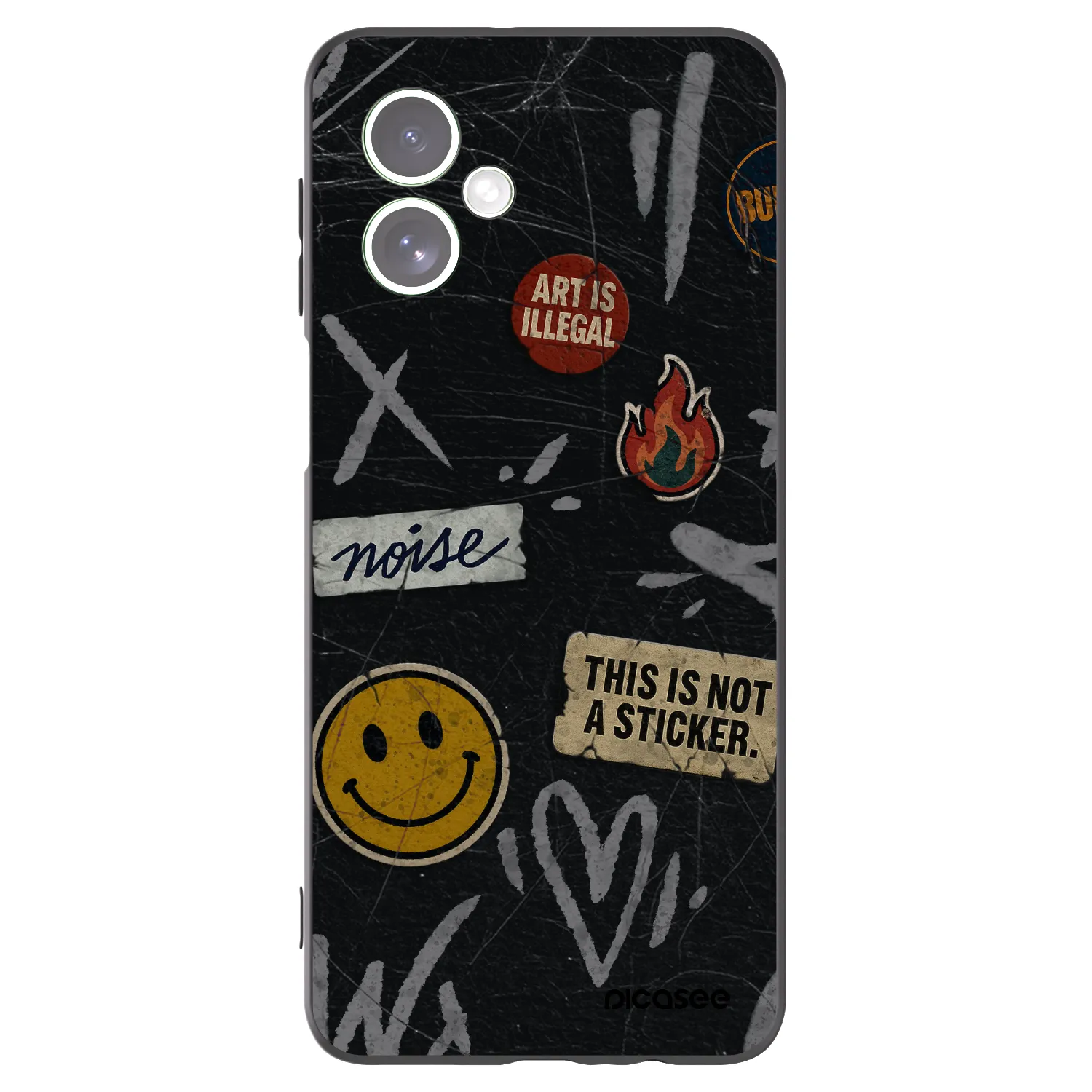 Picasee Μαύρη θήκη σιλικόνης για Motorola Moto G54 5G - STICKERS x TAGS