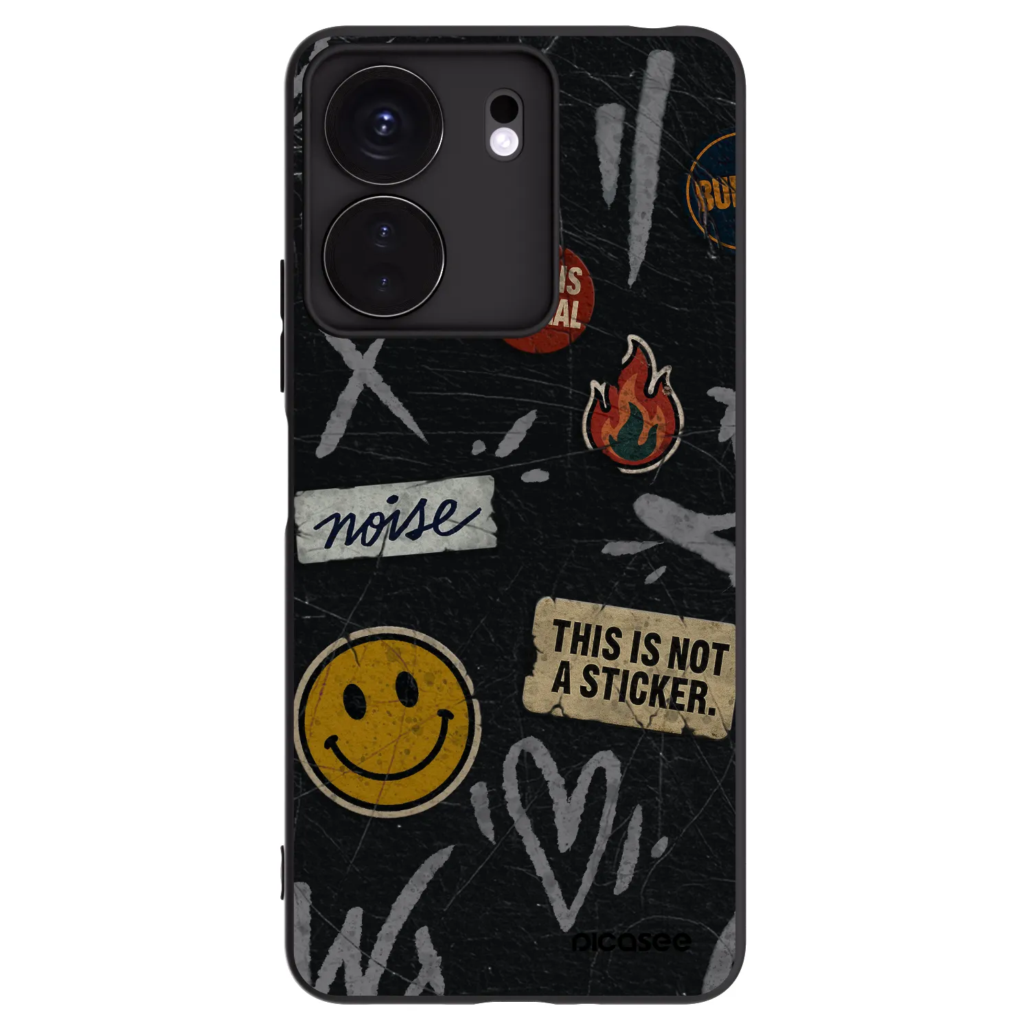 Picasee Μαύρη θήκη σιλικόνης για Xiaomi Redmi 13C 4G - STICKERS x TAGS