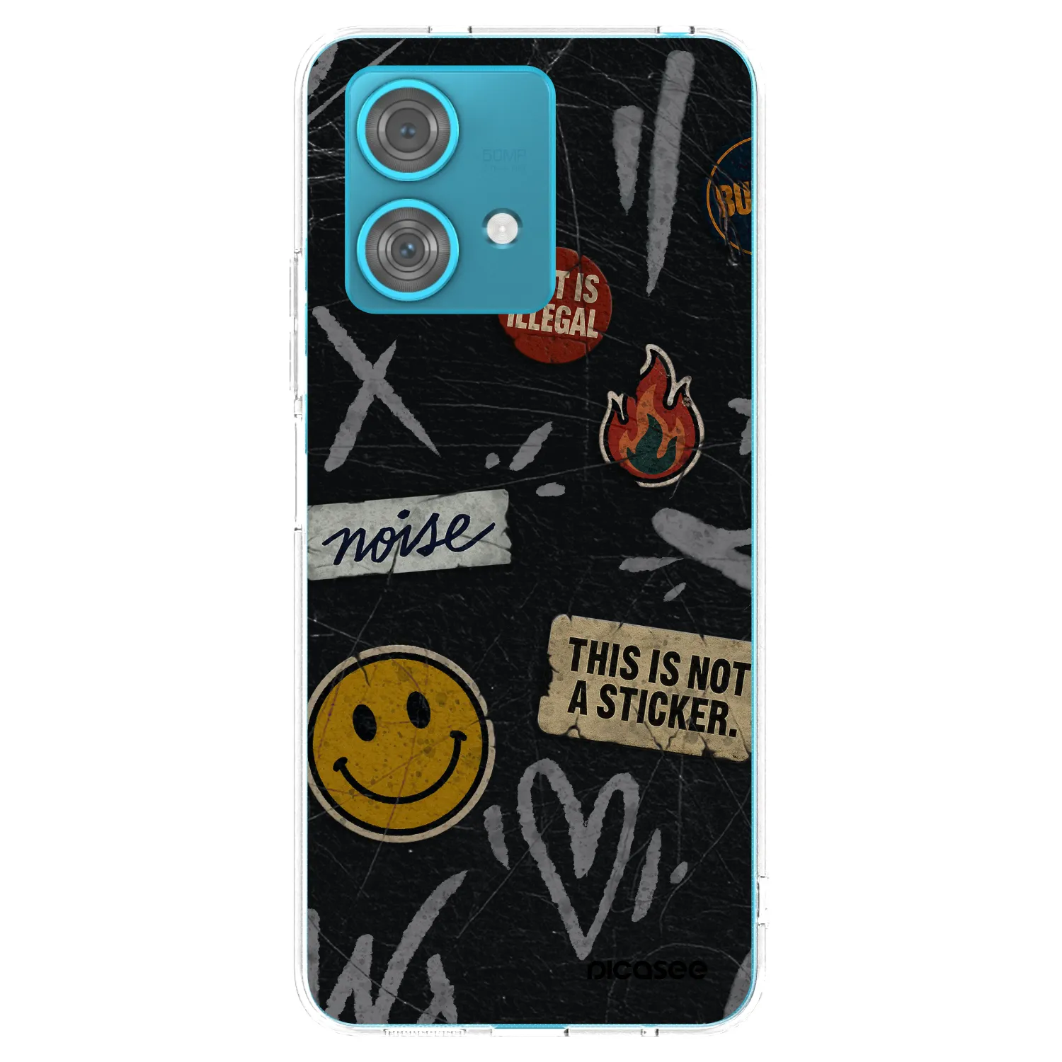 Picasee διαφανής θήκη σιλικόνης Motorola Edge 40 Neo - STICKERS x TAGS