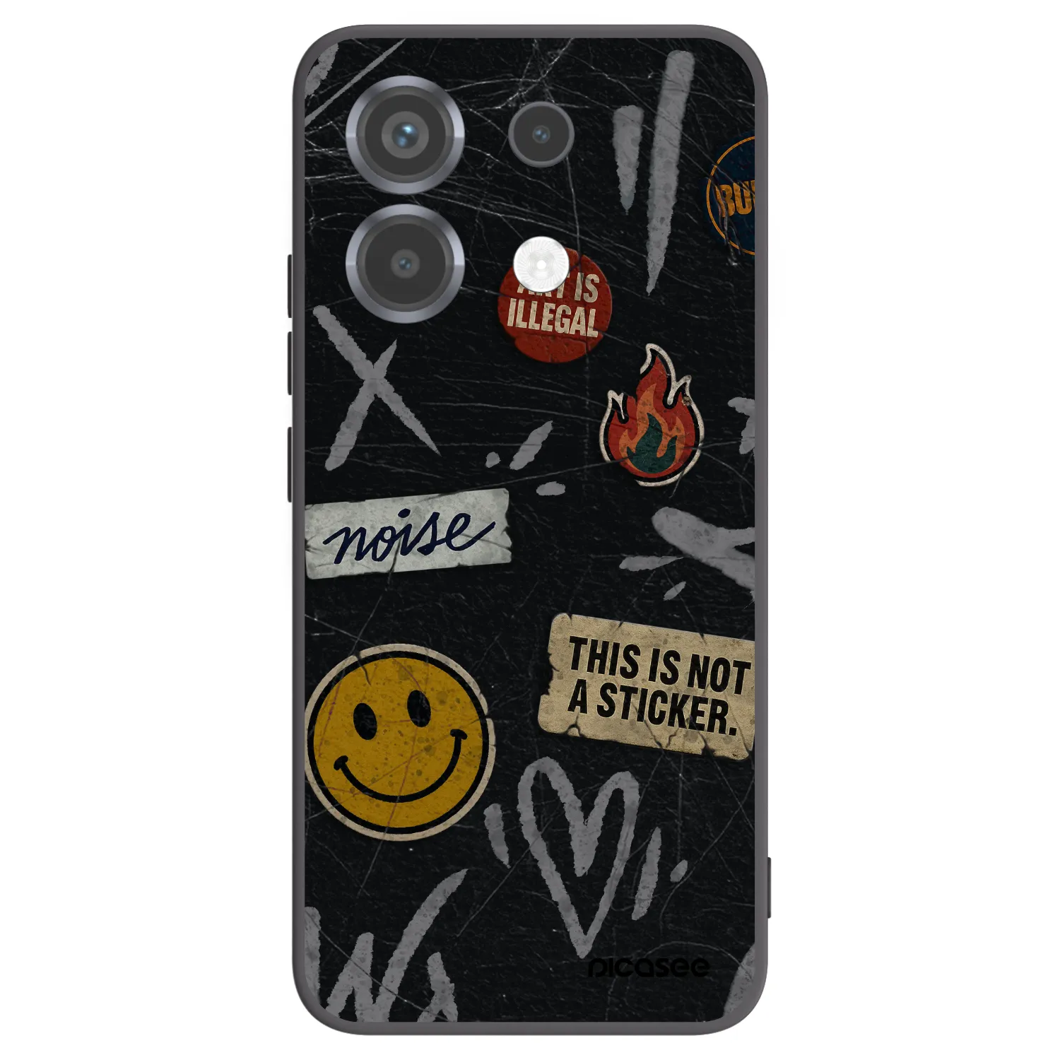 Picasee Μαύρη θήκη σιλικόνης για Xiaomi Poco X6 - STICKERS x TAGS