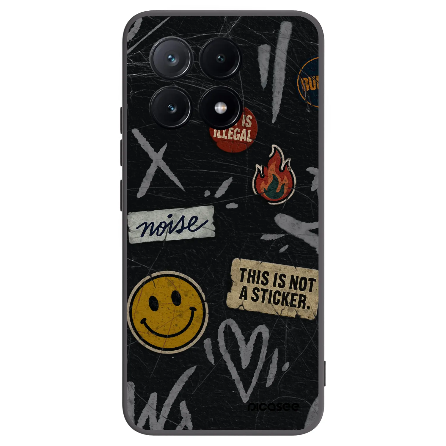 Picasee Μαύρη θήκη σιλικόνης για Xiaomi Poco X6 Pro - STICKERS x TAGS