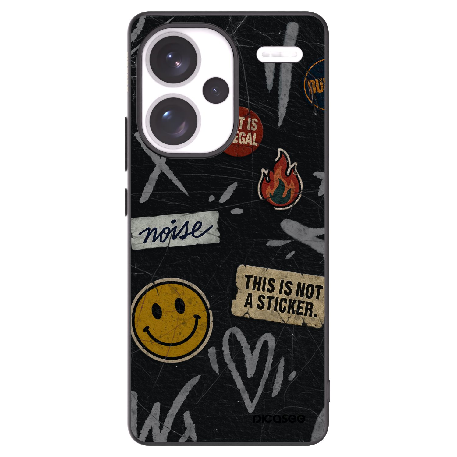 Picasee Μαύρη θήκη σιλικόνης για Xiaomi Redmi Note 13 Pro+ 5G - STICKERS x TAGS