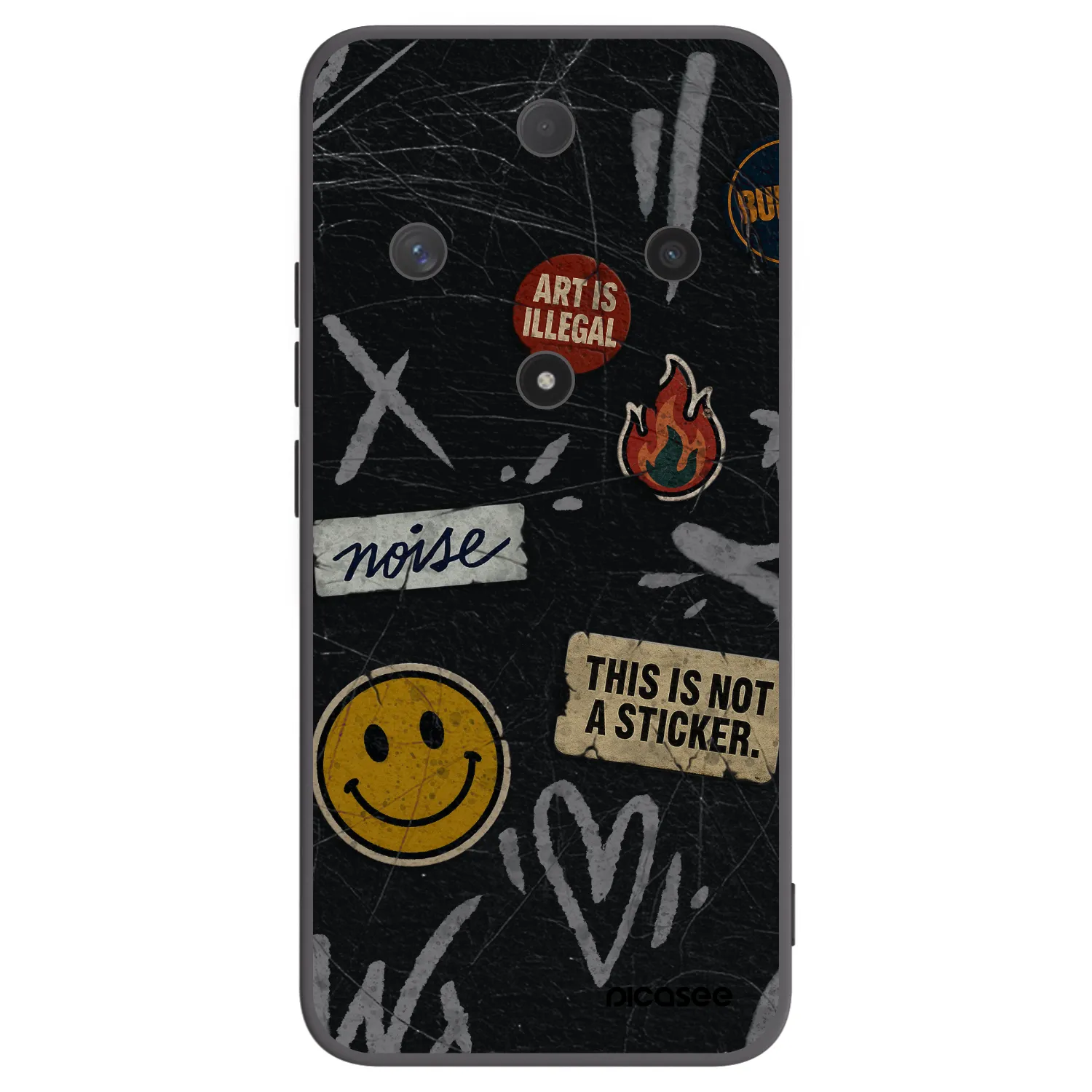 Picasee Μαύρη θήκη σιλικόνης για Honor Magic6 Lite 5G - STICKERS x TAGS