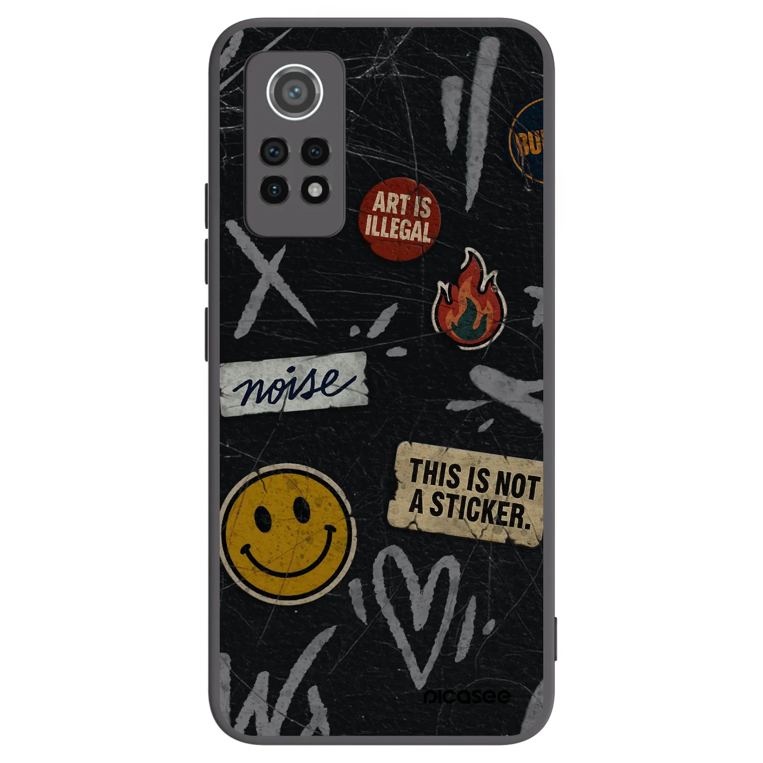 Picasee Μαύρη θήκη σιλικόνης για Xiaomi Redmi Note 12 Pro 4G - STICKERS x TAGS