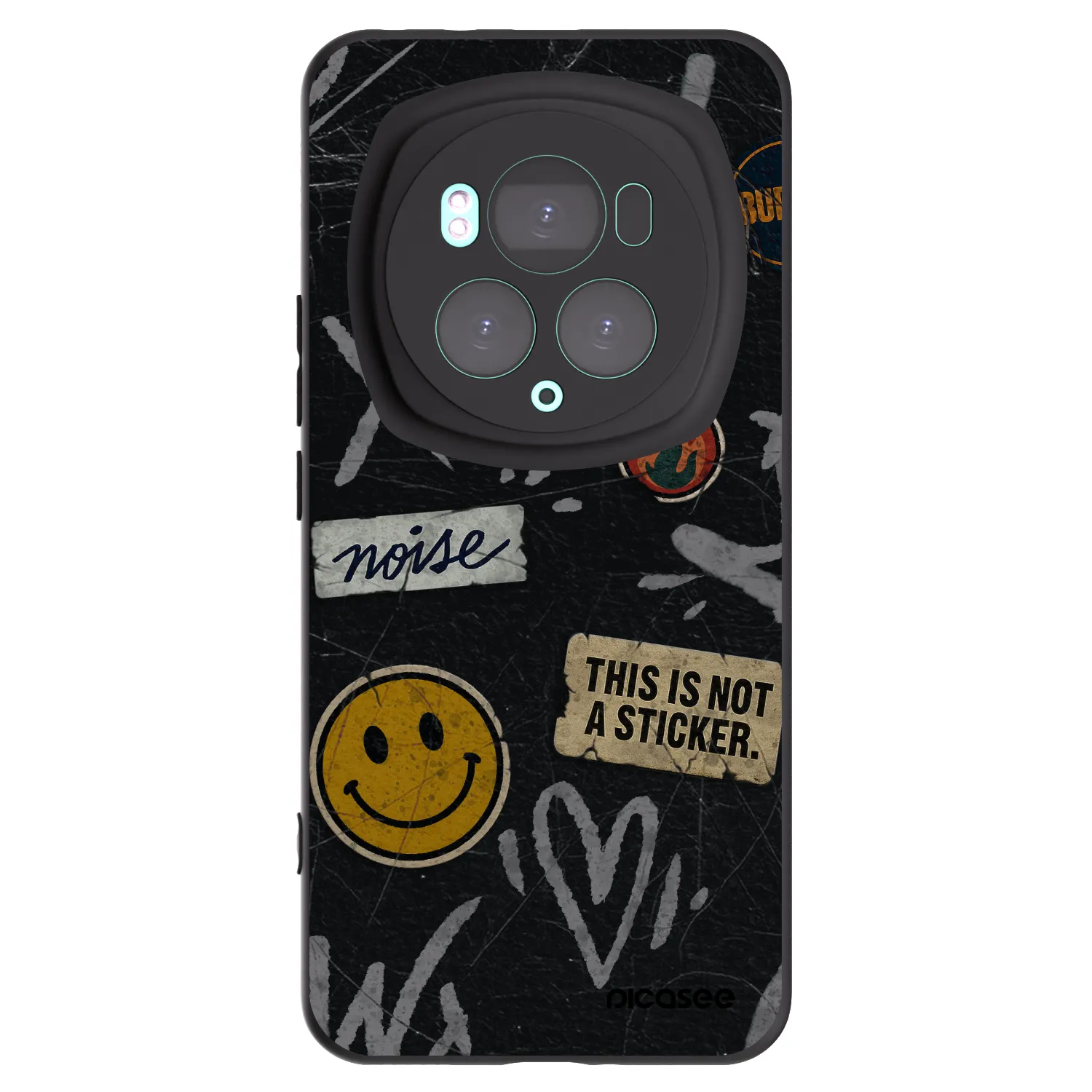 Picasee Μαύρη θήκη σιλικόνης για Honor Magic6 Pro - STICKERS x TAGS