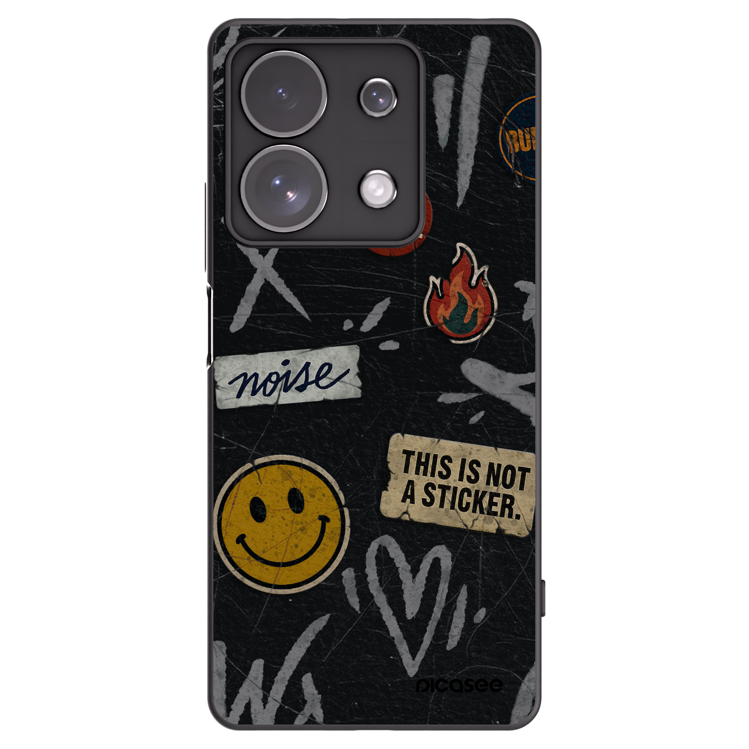 Picasee Μαύρη θήκη σιλικόνης για Xiaomi Redmi Note 13 Pro 4G - STICKERS x TAGS
