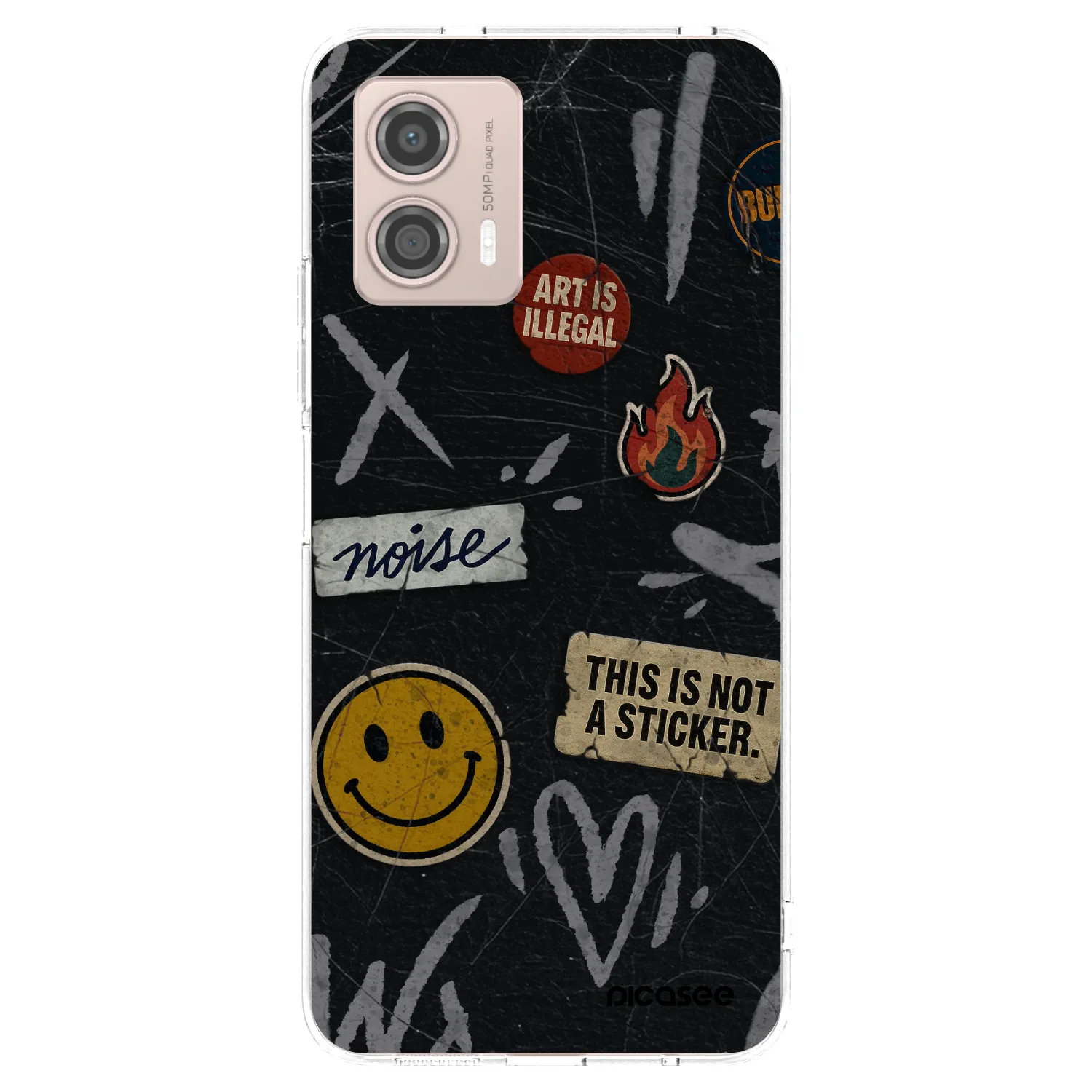 Picasee διαφανής θήκη σιλικόνης Motorola Moto G53 5G - STICKERS x TAGS