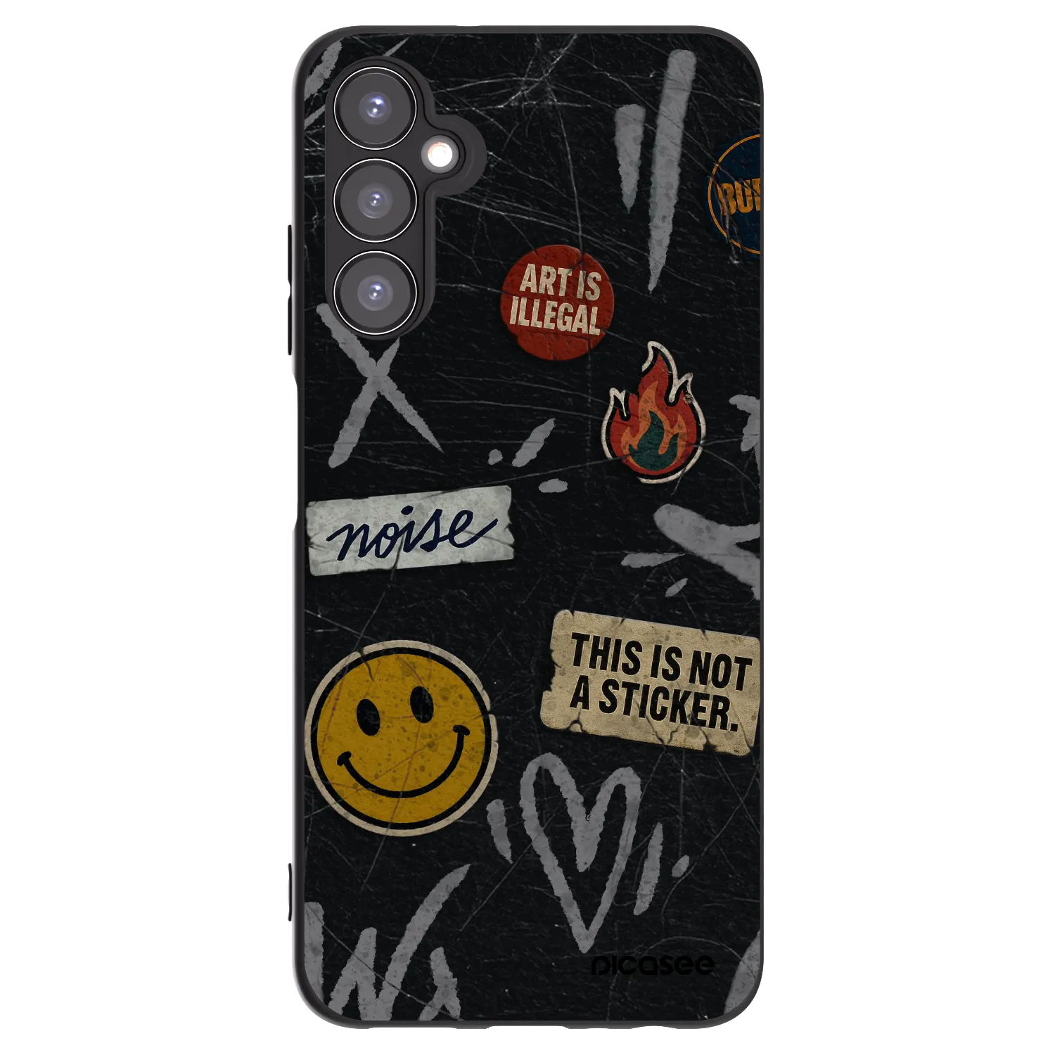 Picasee Μαύρη θήκη σιλικόνης για Samsung Galaxy A05s A057G - STICKERS x TAGS