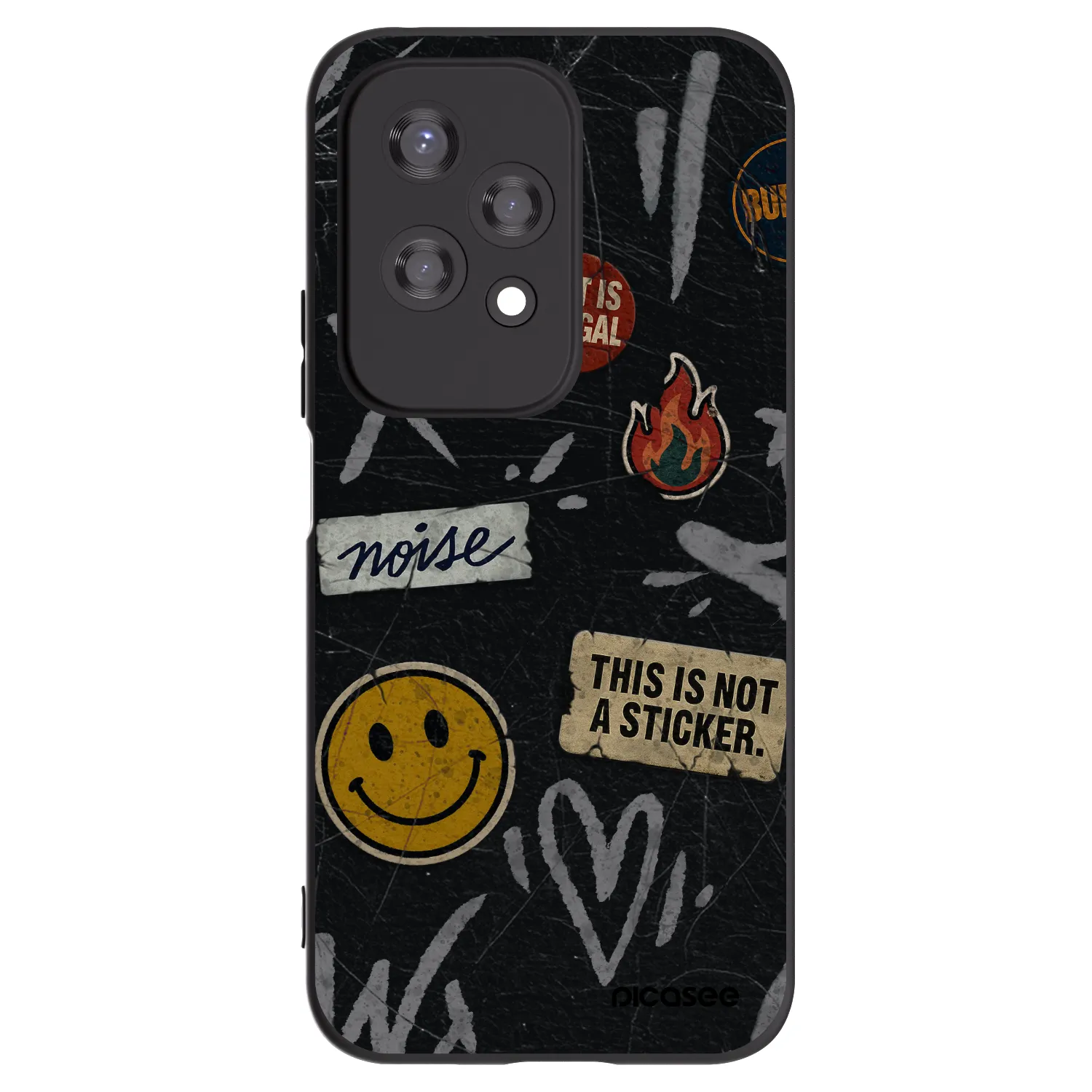Picasee Μαύρη θήκη σιλικόνης για Honor 200 Lite - STICKERS x TAGS