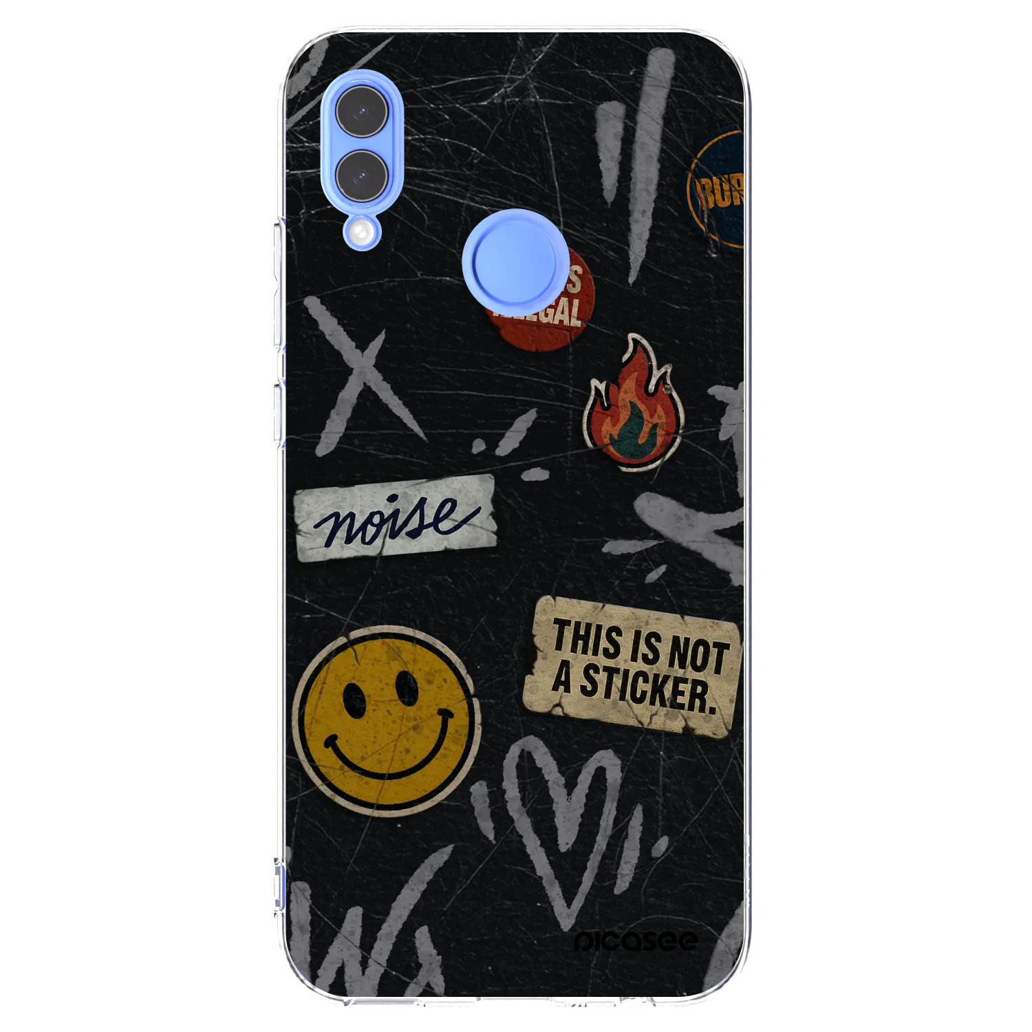 Picasee διαφανής θήκη σιλικόνης Honor 10 Lite - STICKERS x TAGS