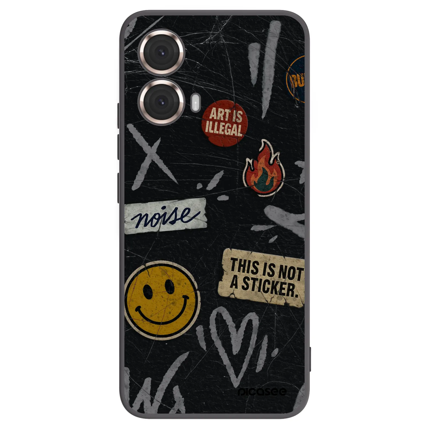 Picasee Μαύρη θήκη σιλικόνης για Motorola Moto G85 - STICKERS x TAGS