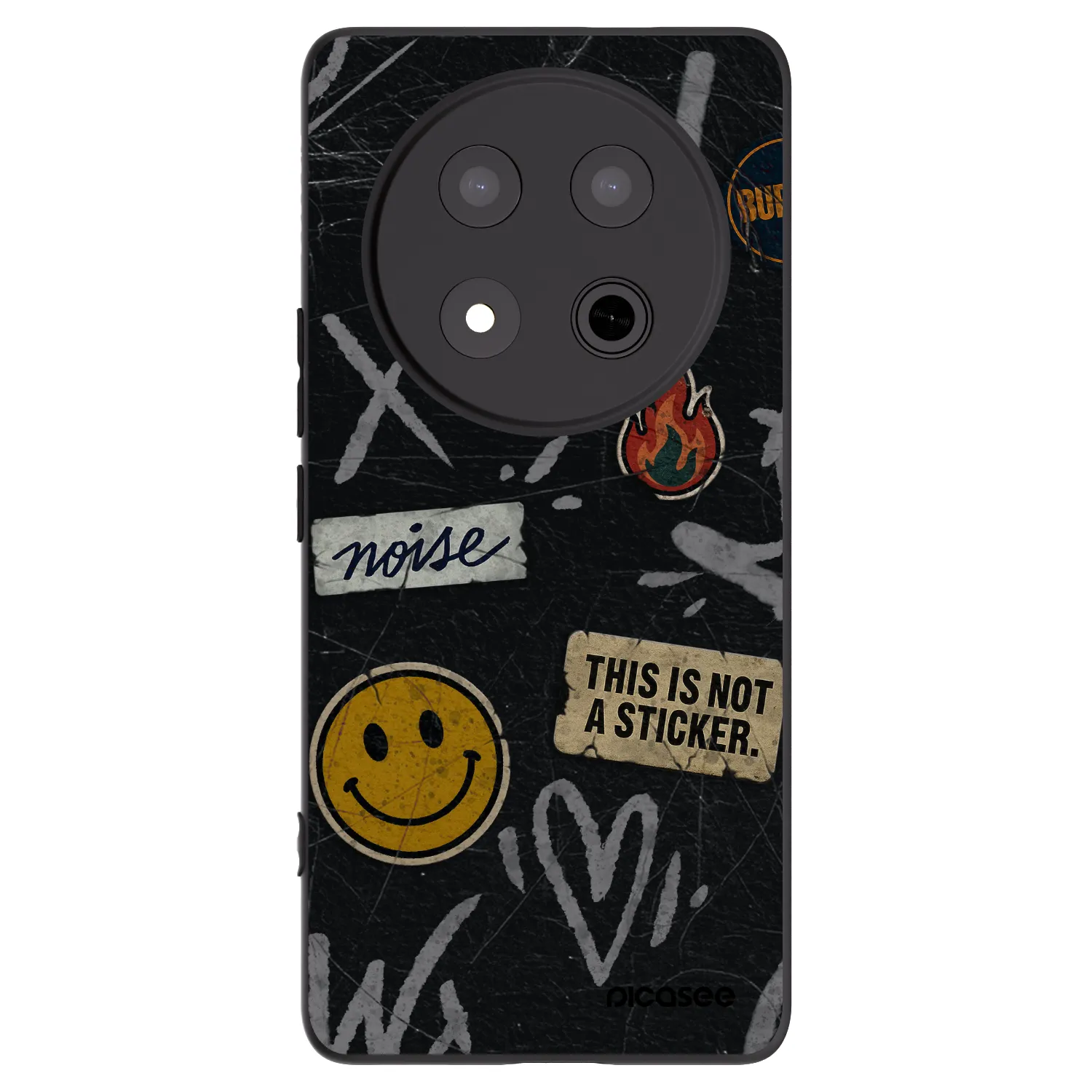 Picasee Μαύρη θήκη σιλικόνης για Honor Magic7 Lite 5G - STICKERS x TAGS