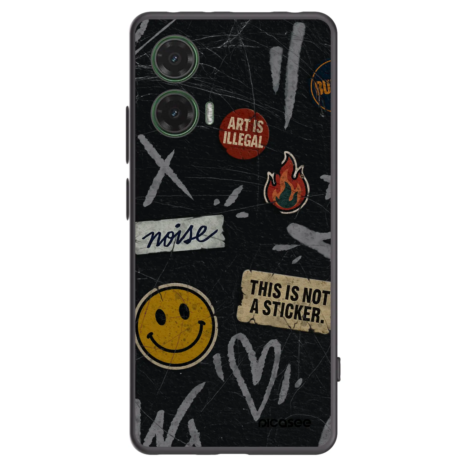 Picasee Μαύρη θήκη σιλικόνης για Motorola Moto G35 5G - STICKERS x TAGS