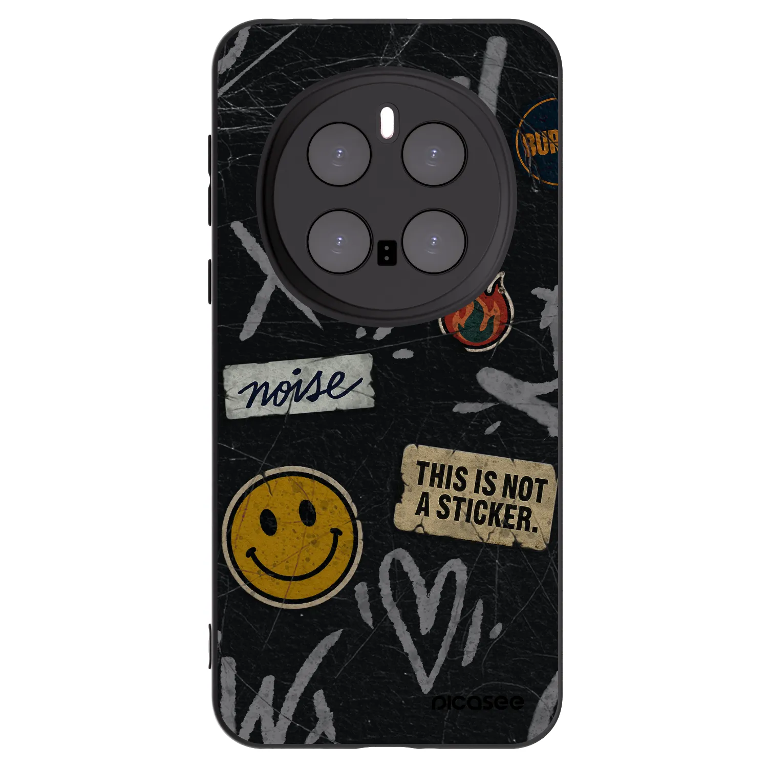 Picasee Μαύρη θήκη σιλικόνης για Honor Magic7 Pro 5G - STICKERS x TAGS