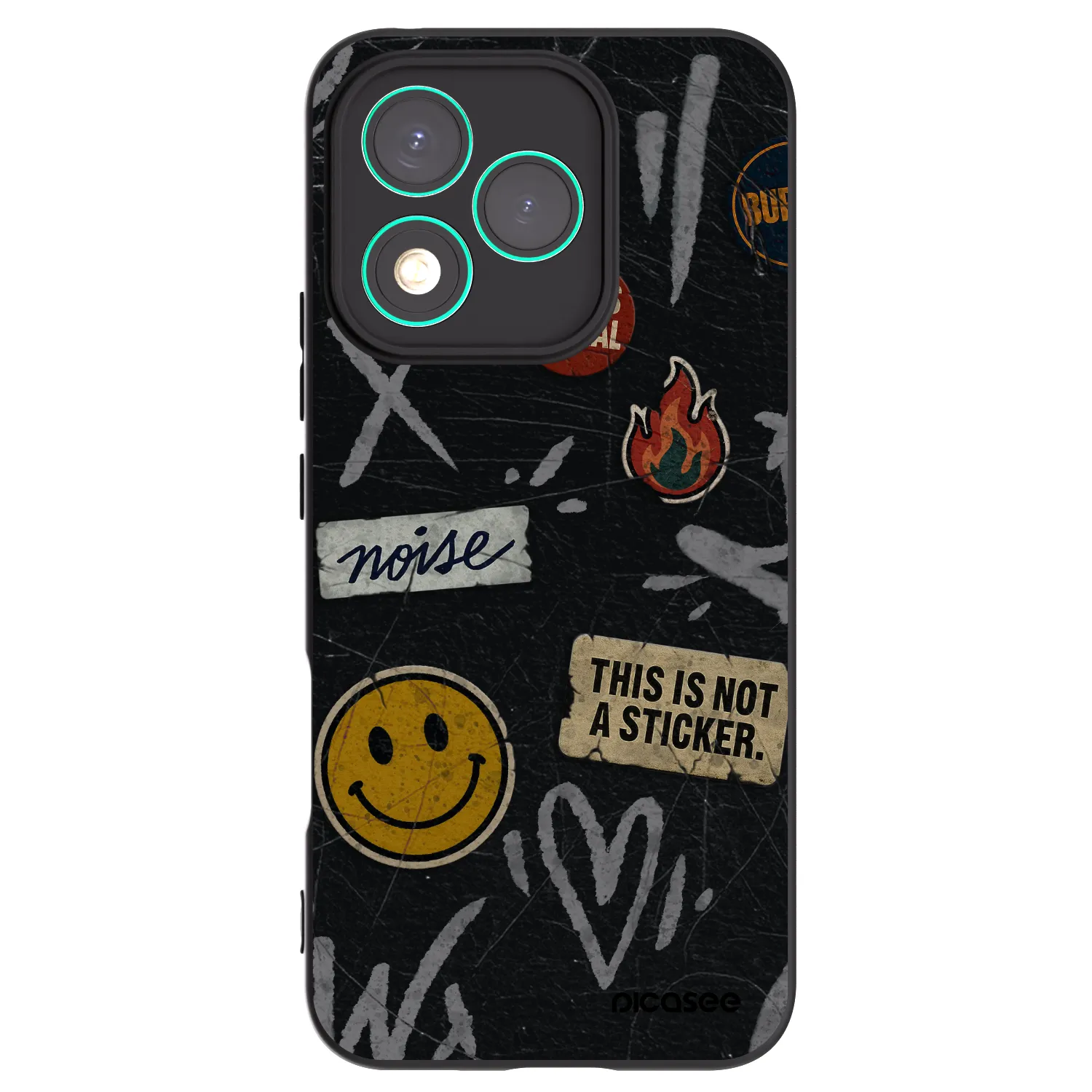 Picasee Μαύρη θήκη σιλικόνης για Honor 400 Lite 5G - STICKERS x TAGS