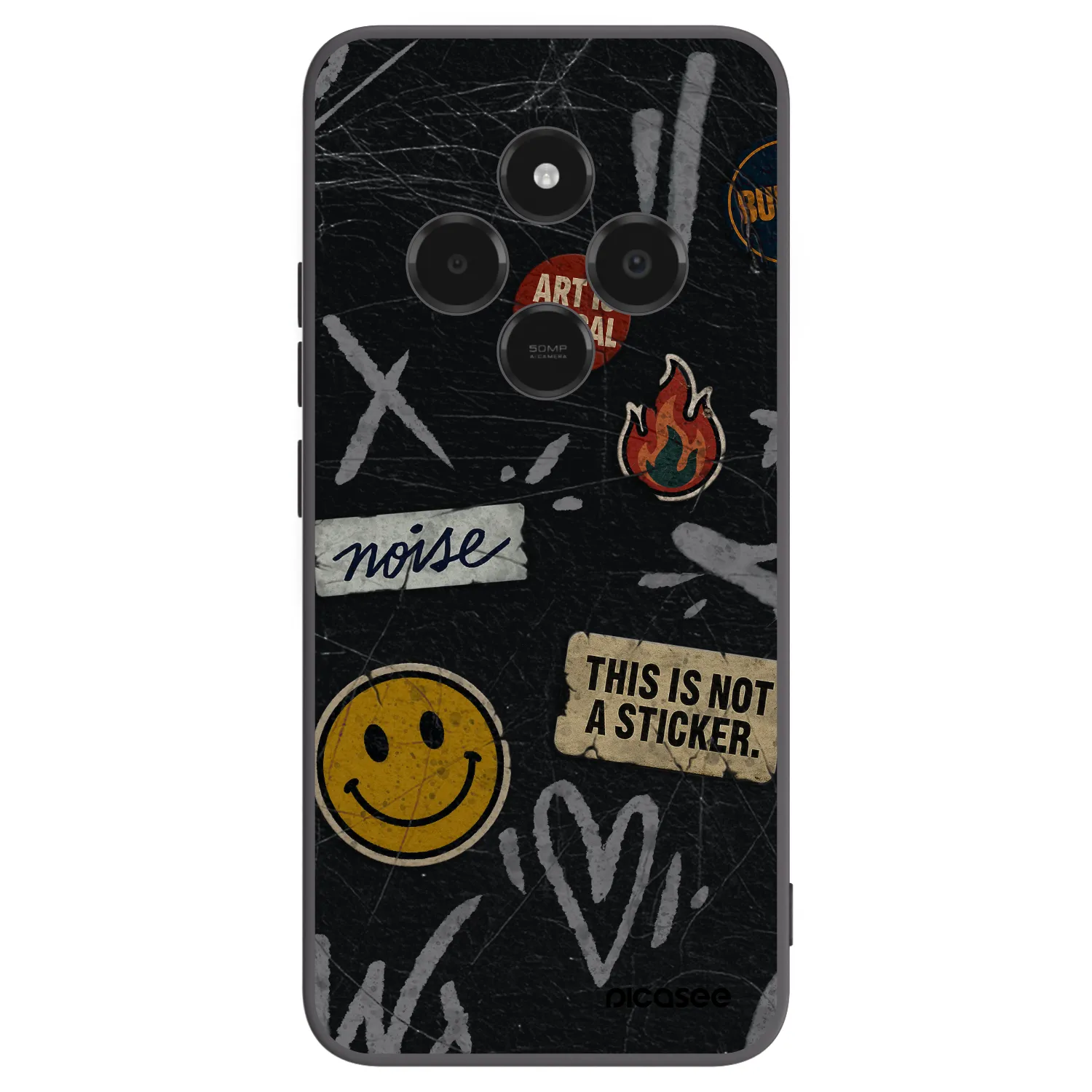 Picasee Μαύρη θήκη σιλικόνης για Xiaomi Poco C75 - STICKERS x TAGS