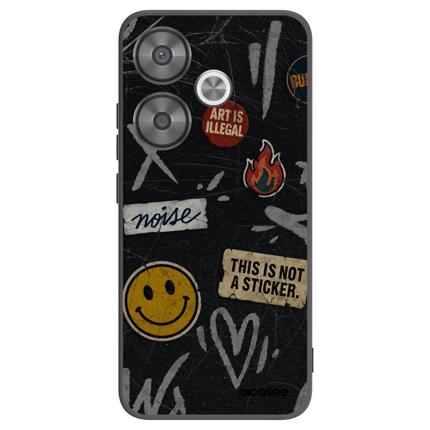 Picasee Μαύρη θήκη σιλικόνης για Xiaomi Poco F6 - STICKERS x TAGS
