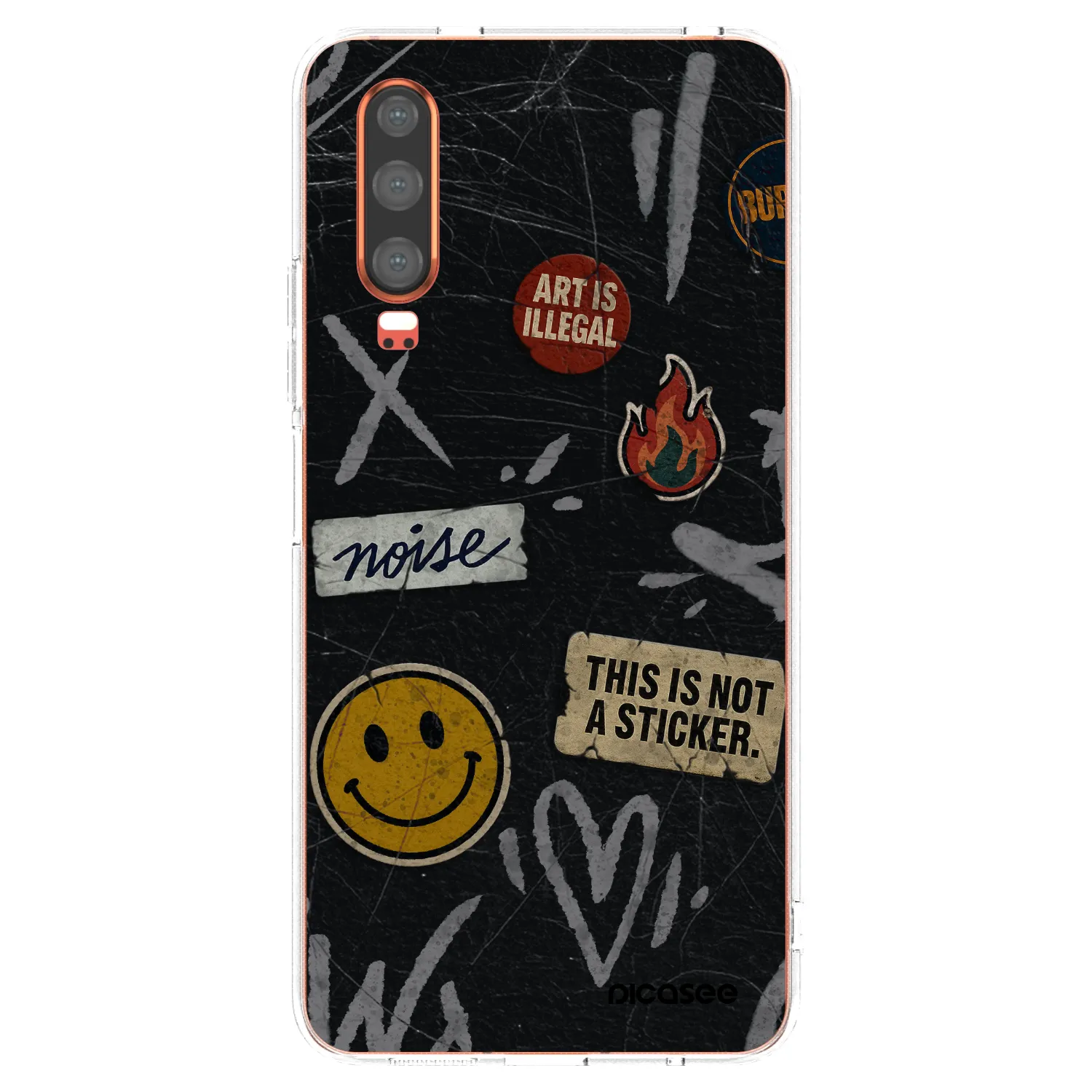 Picasee διαφανής θήκη σιλικόνης Huawei P30 - STICKERS x TAGS