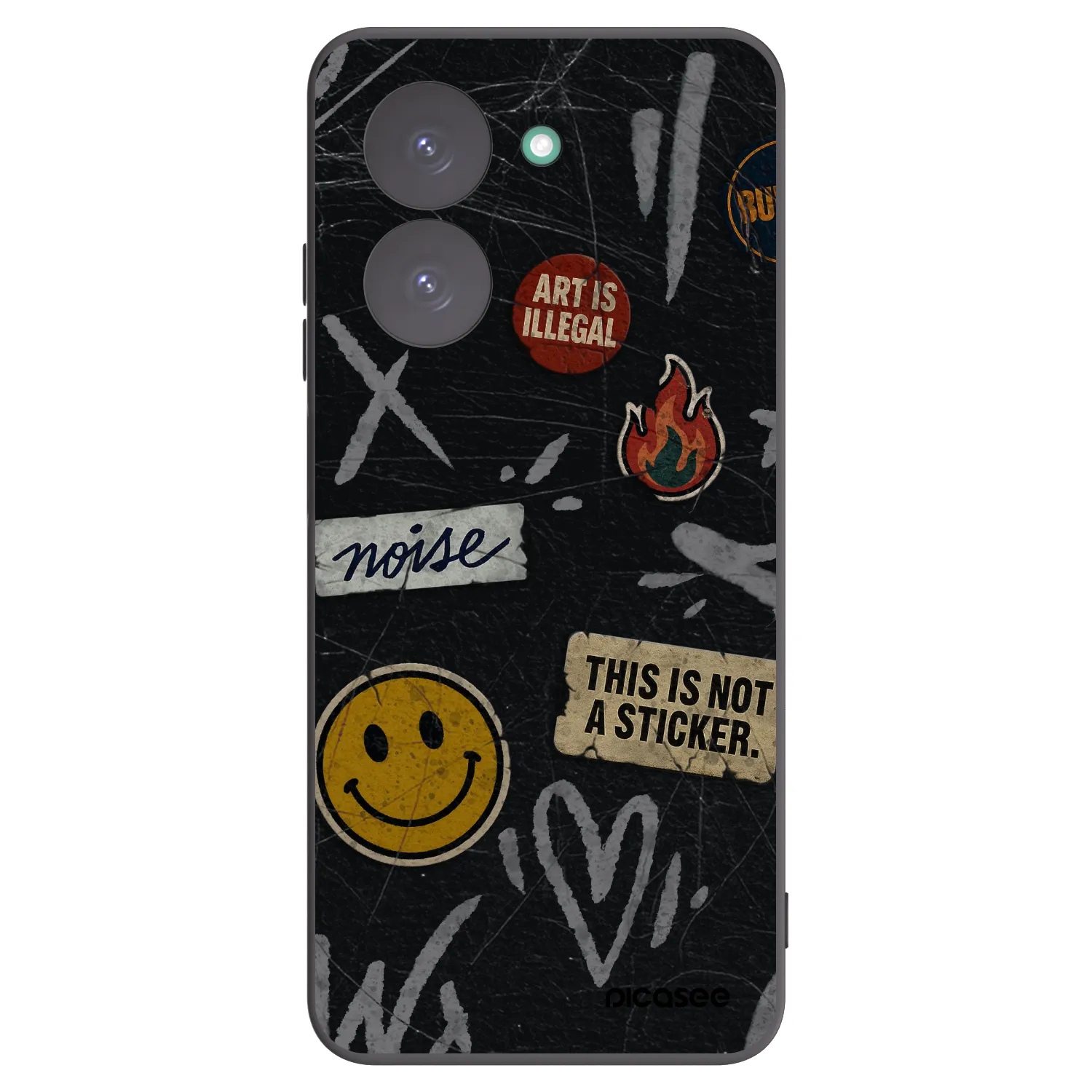 Picasee Μαύρη θήκη σιλικόνης για Xiaomi Redmi A5 - STICKERS x TAGS