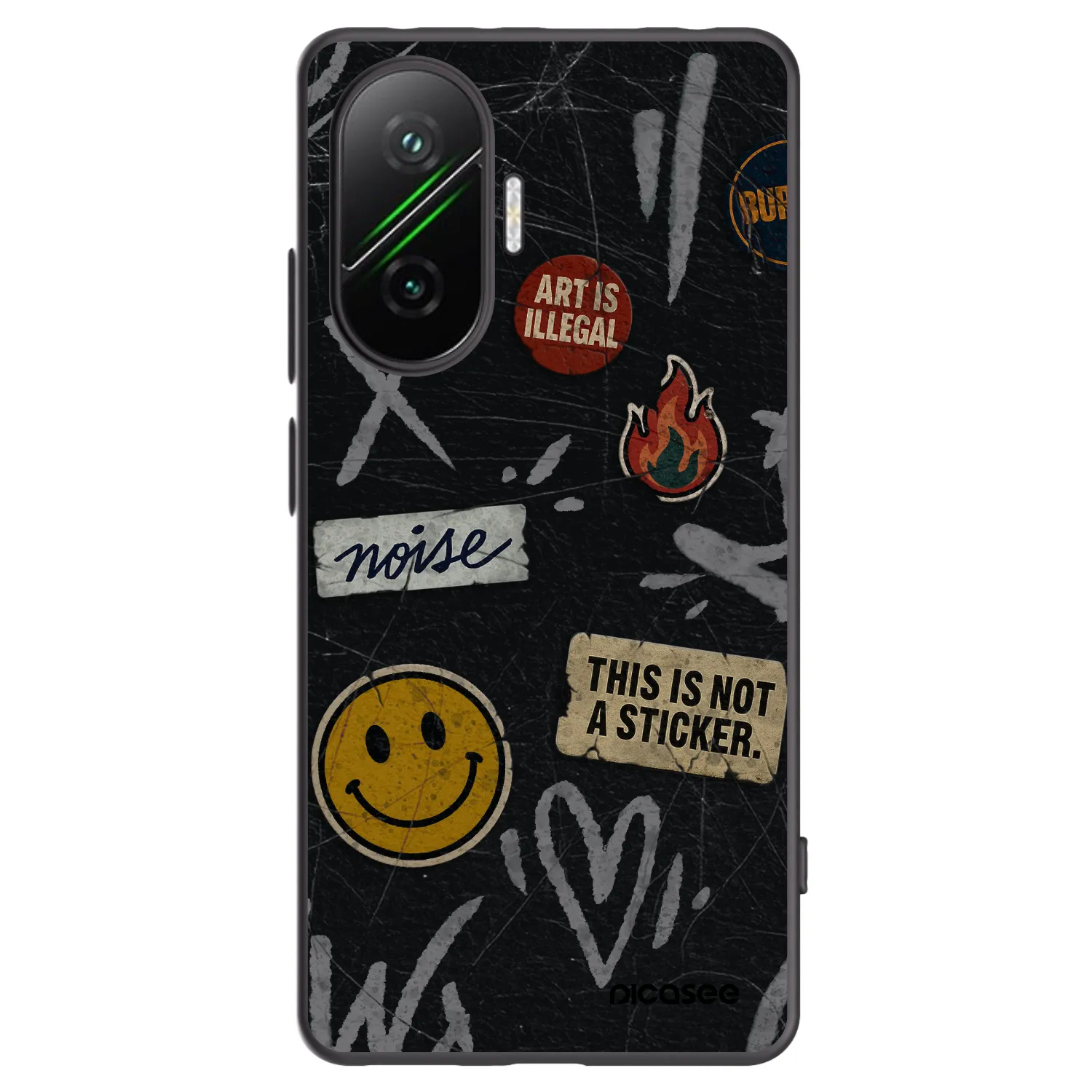 Picasee Μαύρη θήκη σιλικόνης για Xiaomi Poco F7 Pro 5G - STICKERS x TAGS
