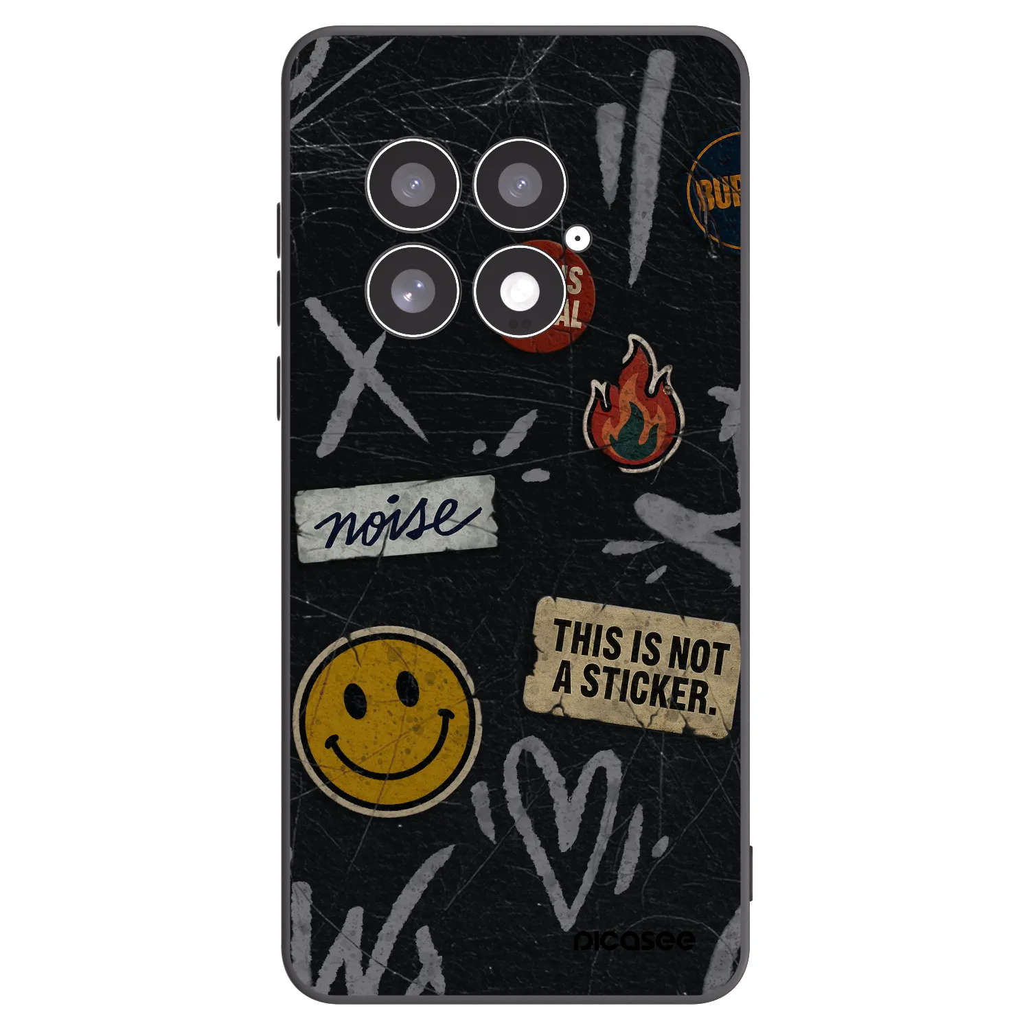 Picasee Μαύρη θήκη σιλικόνης για OnePlus 13 5G - STICKERS x TAGS