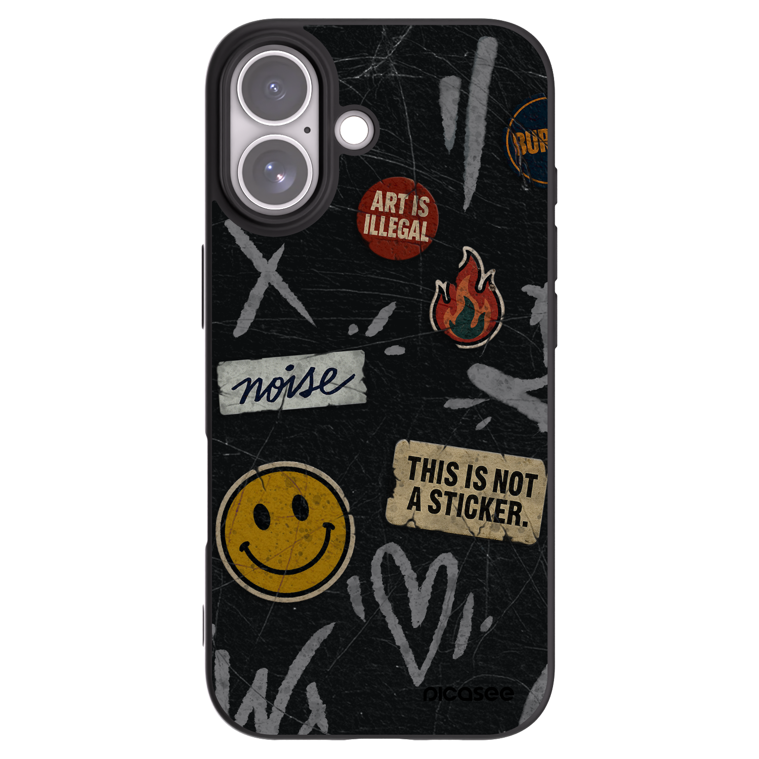 Picasee Μαύρη θήκη σιλικόνης για Apple iPhone 17 - STICKERS x TAGS