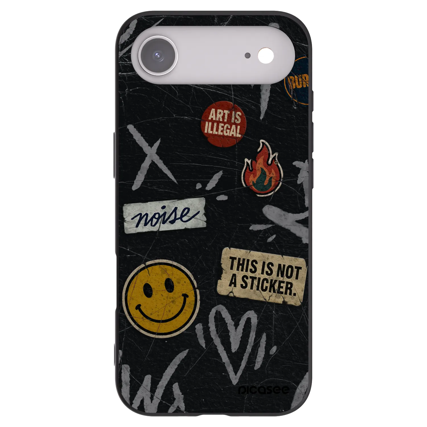 Picasee Μαύρη θήκη σιλικόνης για Apple iPhone Air - STICKERS x TAGS