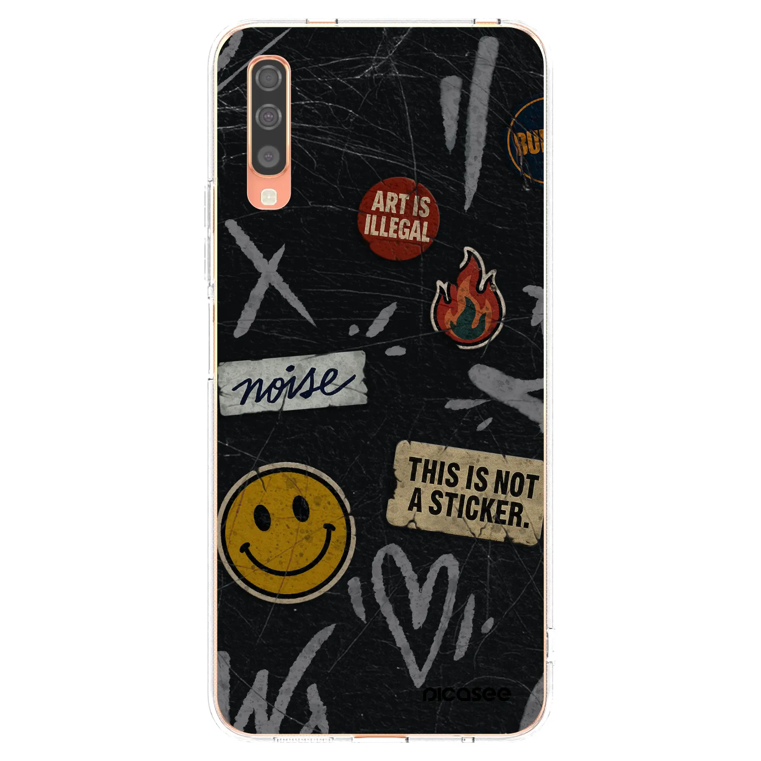 Picasee διαφανής θήκη σιλικόνης Samsung Galaxy A70 A705F - STICKERS x TAGS