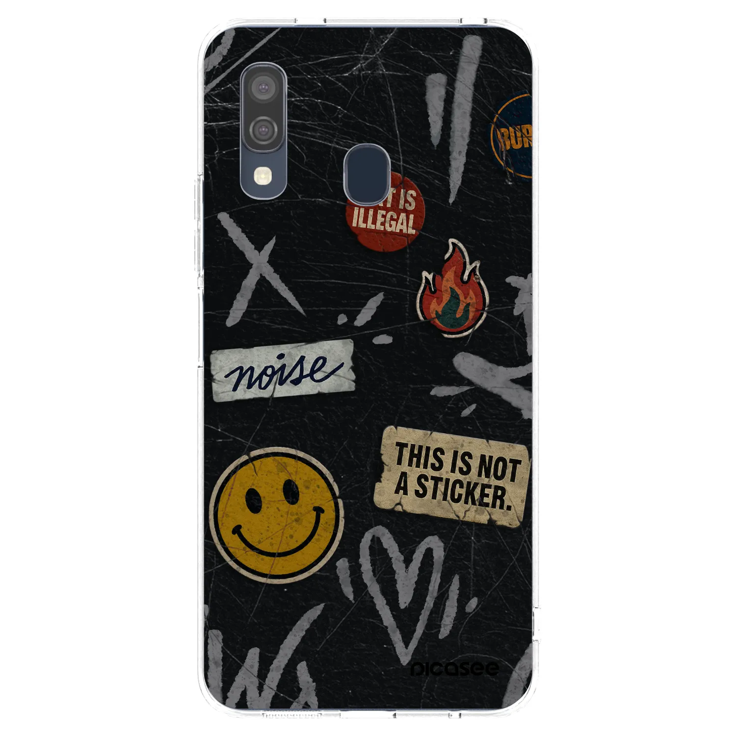 Picasee διαφανής θήκη σιλικόνης Samsung Galaxy A40 A405F - STICKERS x TAGS