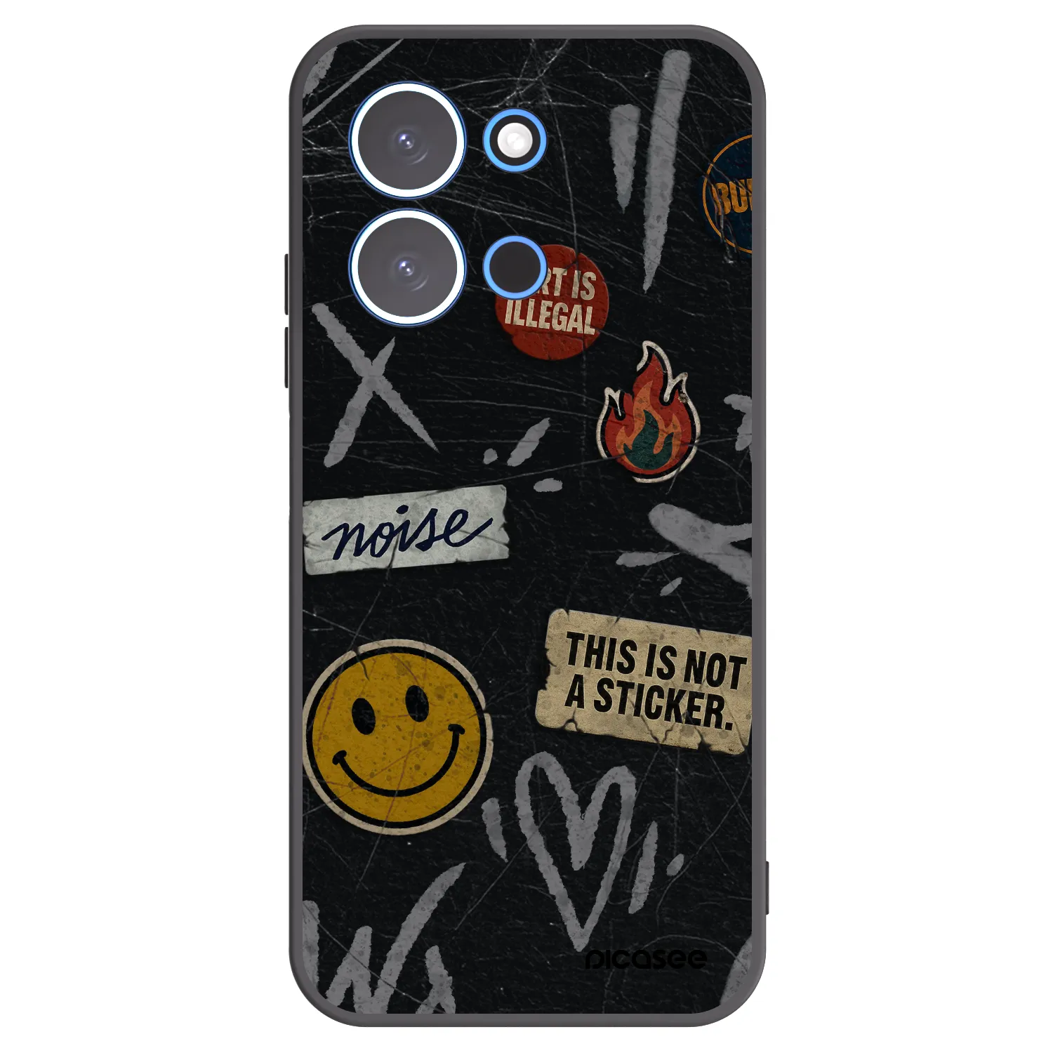 Picasee Μαύρη θήκη σιλικόνης για Xiaomi Redmi 15C 4G - STICKERS x TAGS