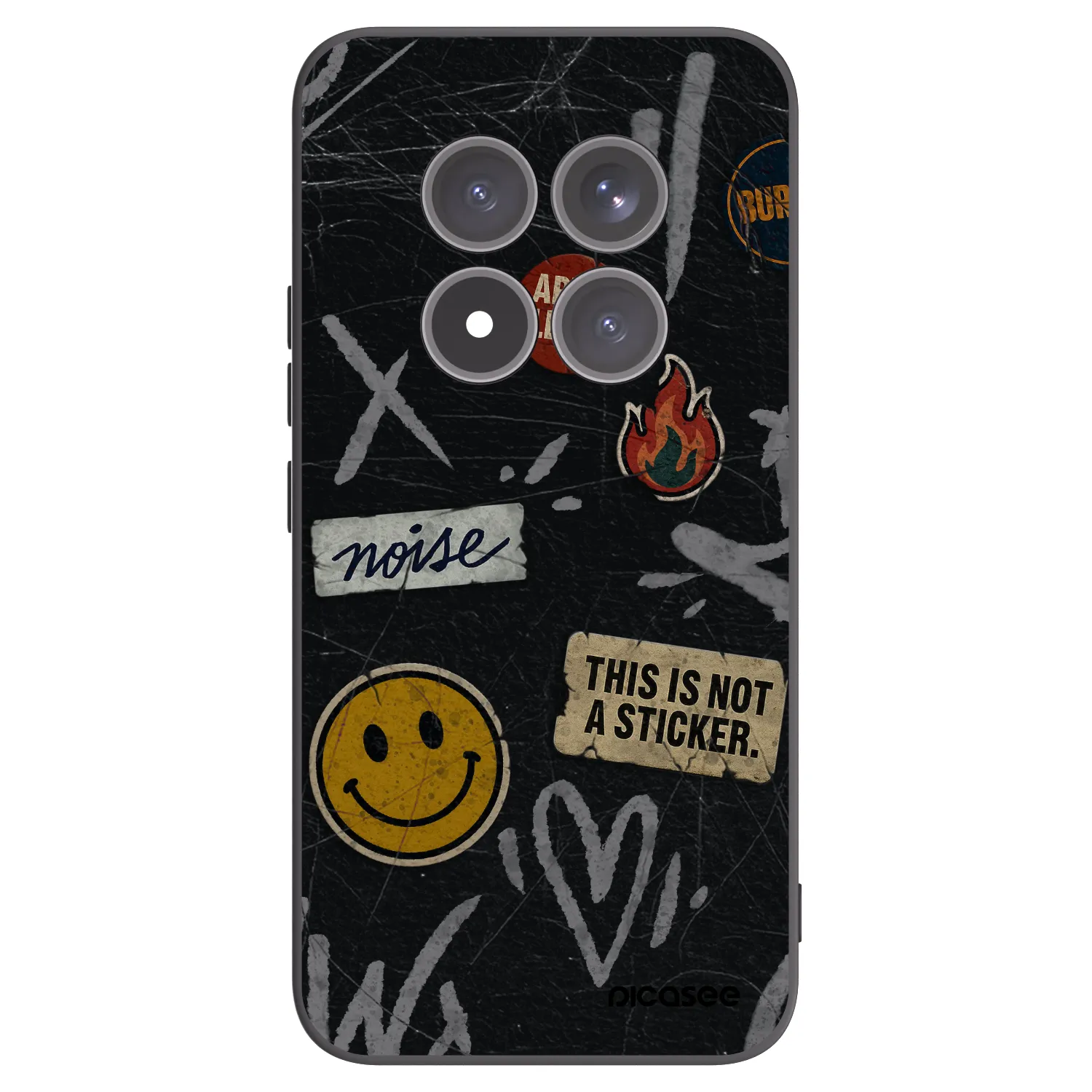 Picasee Μαύρη θήκη σιλικόνης για Xiaomi Redmi Note 15 Pro+ - STICKERS x TAGS