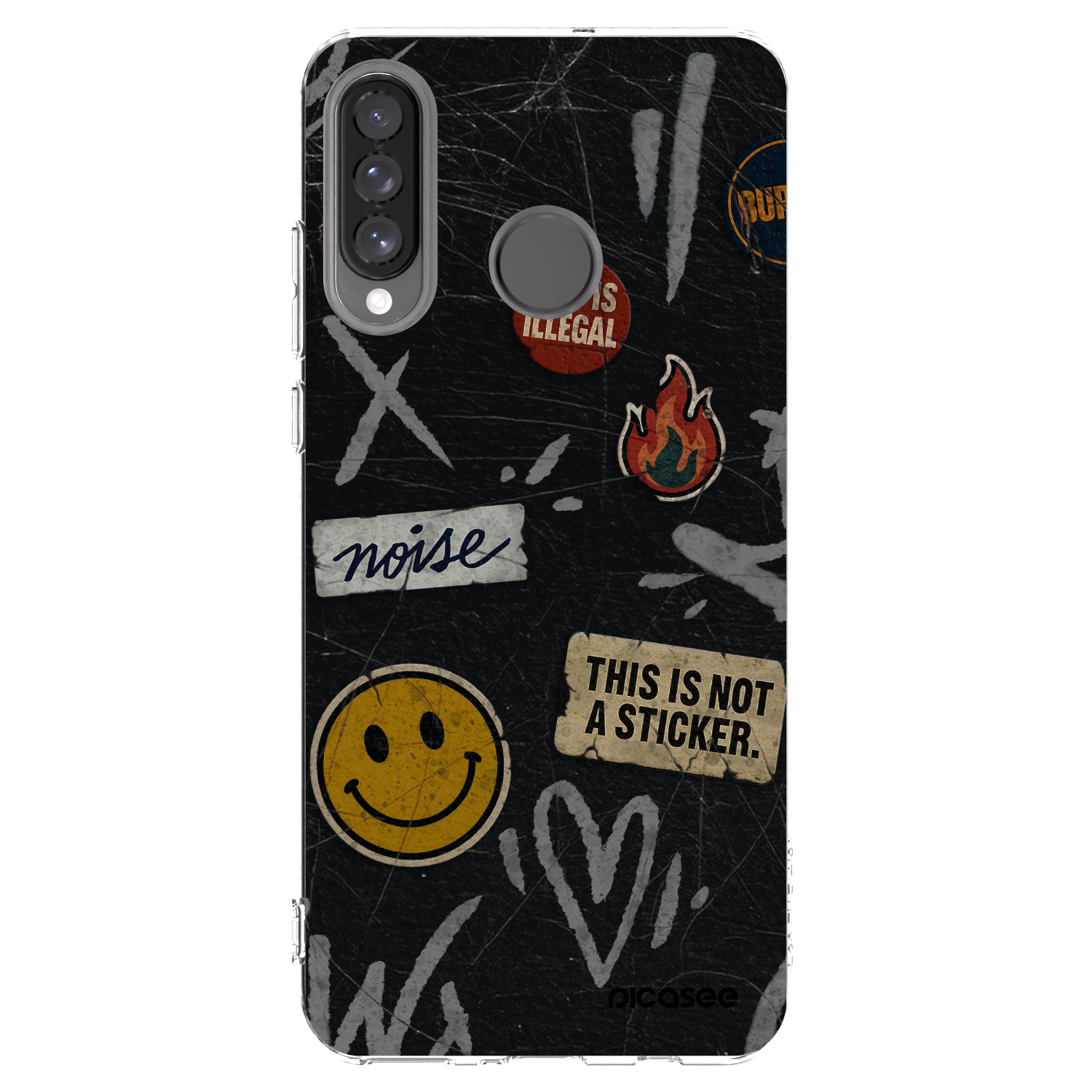 Picasee διαφανής θήκη σιλικόνης Huawei P30 Lite - STICKERS x TAGS