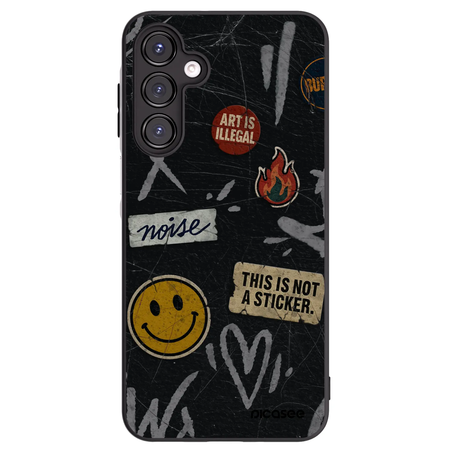 Picasee Μαύρη θήκη σιλικόνης για Samsung Galaxy A16 4G - STICKERS x TAGS