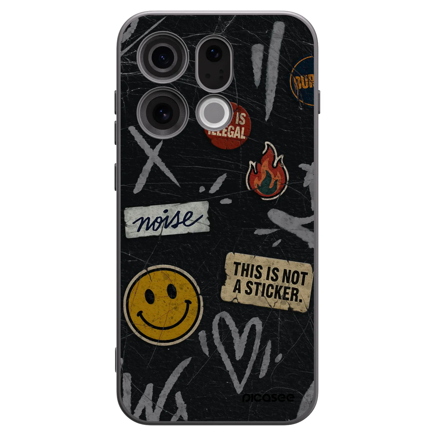 Picasee Μαύρη θήκη σιλικόνης για OPPO Find X9 - STICKERS x TAGS