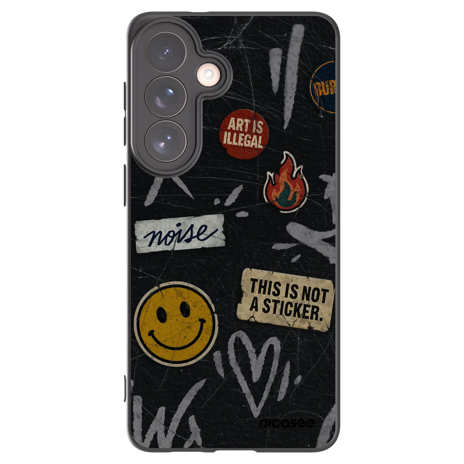 Picasee Μαύρη θήκη σιλικόνης για Samsung Galaxy S26+ - STICKERS x TAGS