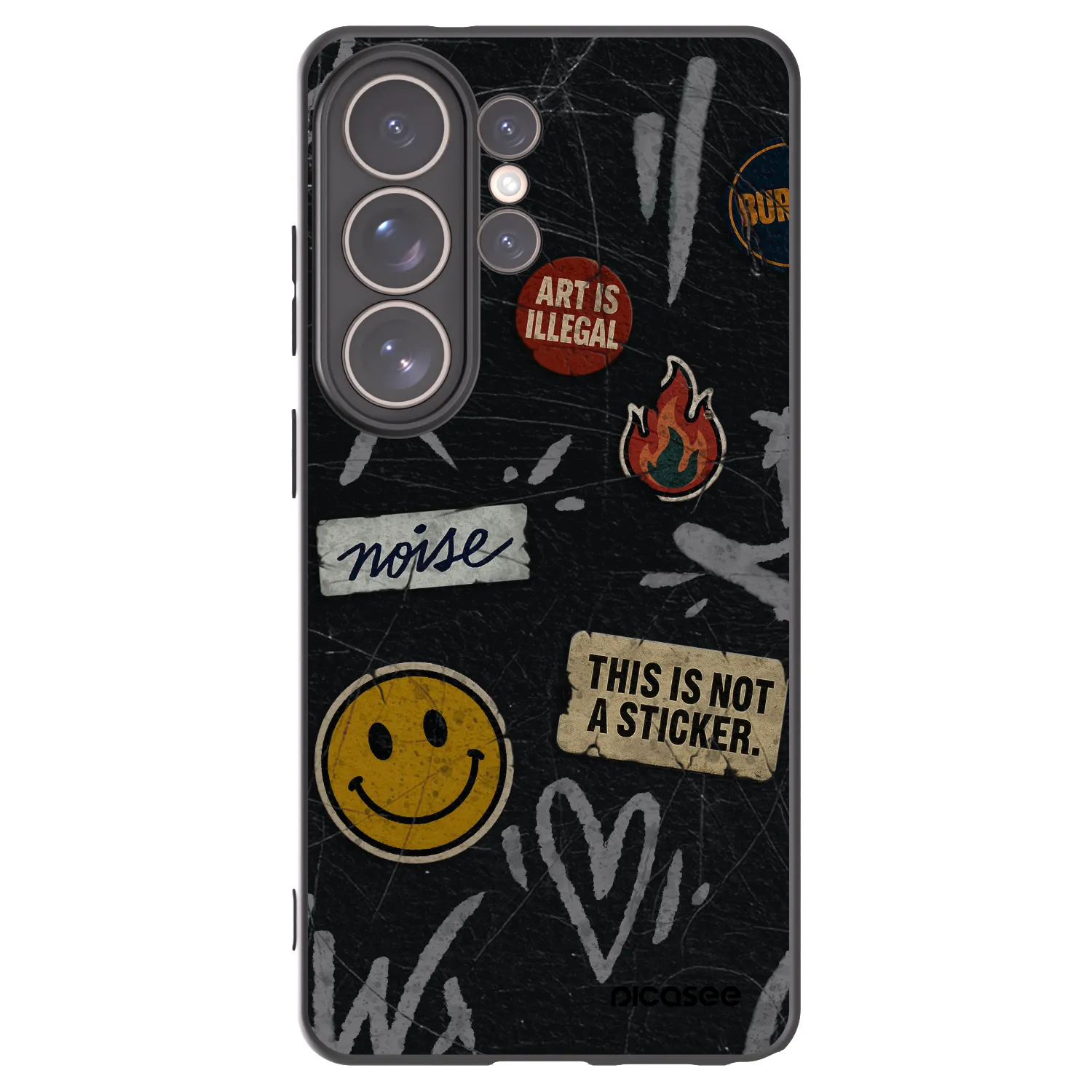 Picasee Μαύρη θήκη σιλικόνης για Samsung Galaxy S26 Ultra - STICKERS x TAGS