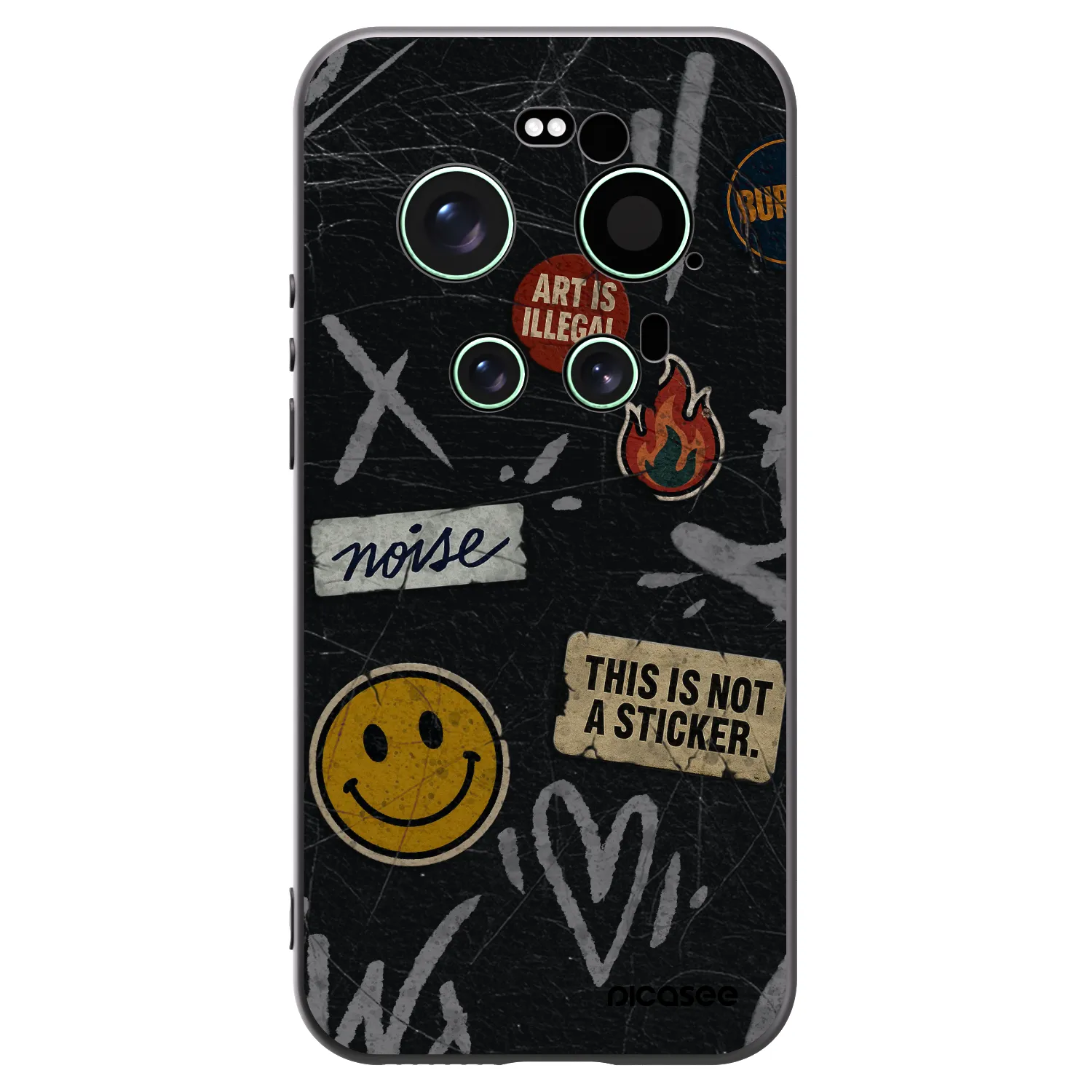 Picasee Μαύρη θήκη σιλικόνης για Xiaomi 17 Ultra - STICKERS x TAGS