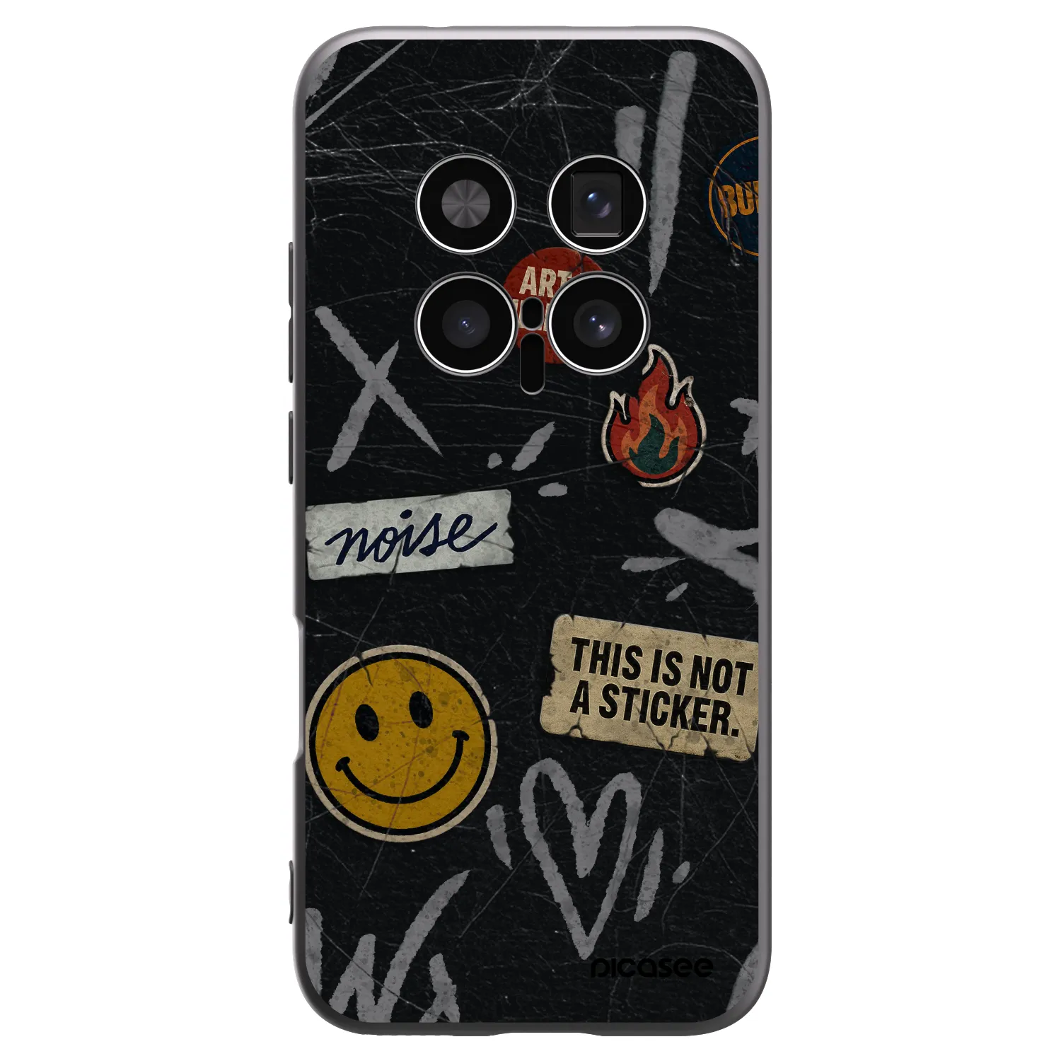 Picasee Μαύρη θήκη σιλικόνης για Honor Magic8 Pro 5G - STICKERS x TAGS