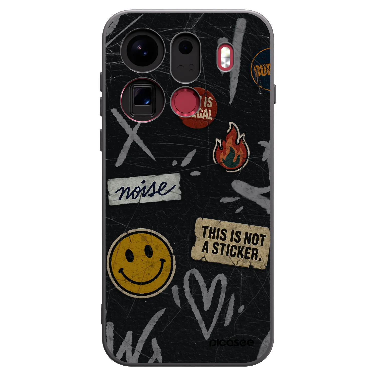Picasee Μαύρη θήκη σιλικόνης για OPPO Find X9 Pro - STICKERS x TAGS
