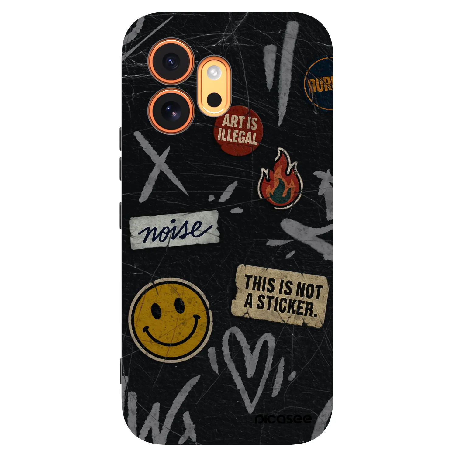 Picasee Μαύρη θήκη σιλικόνης για Honor 600 - STICKERS x TAGS