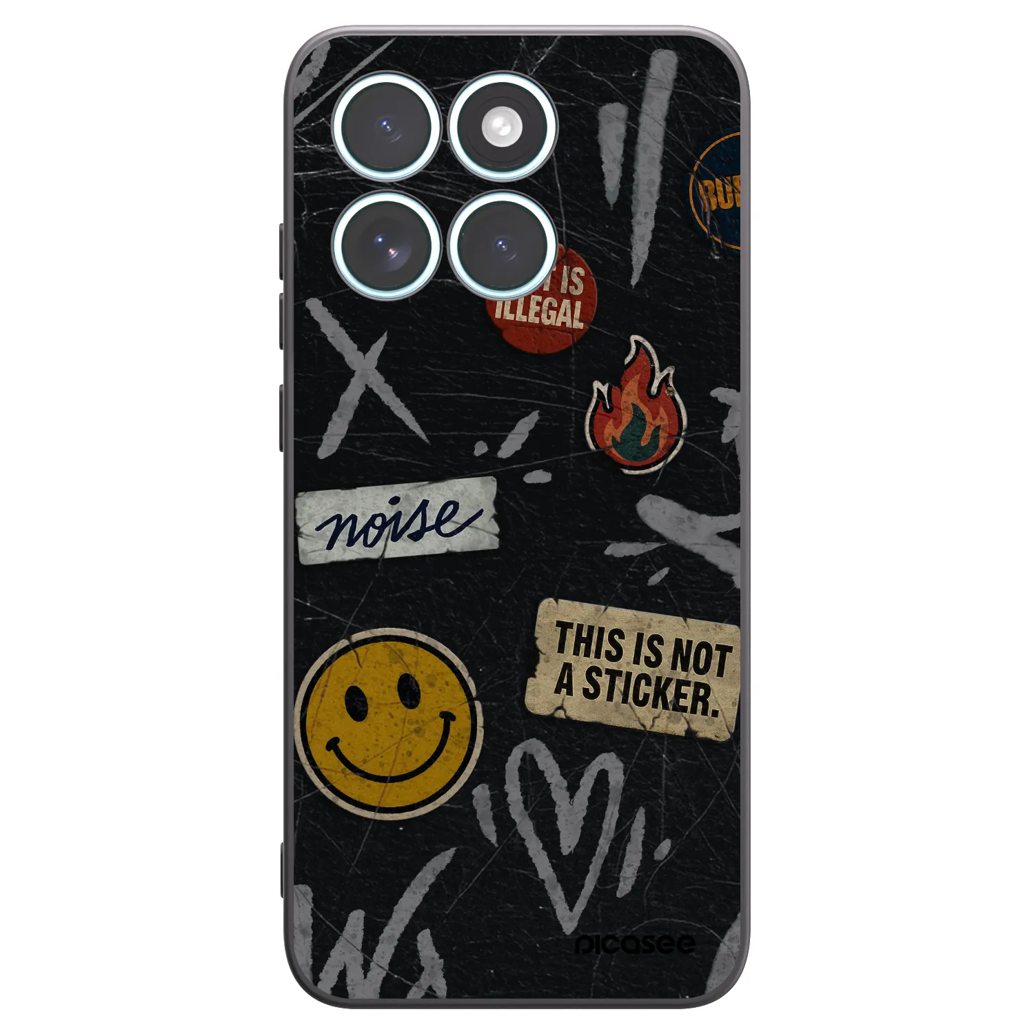 Picasee Μαύρη θήκη σιλικόνης για Motorola Edge 70 Fusion - STICKERS x TAGS