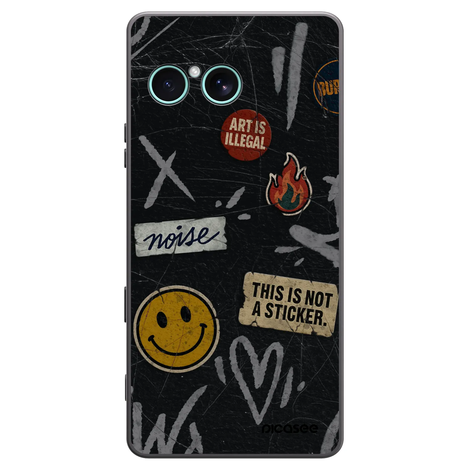 Picasee Μαύρη θήκη σιλικόνης για Sony Xperia 10 VII - STICKERS x TAGS