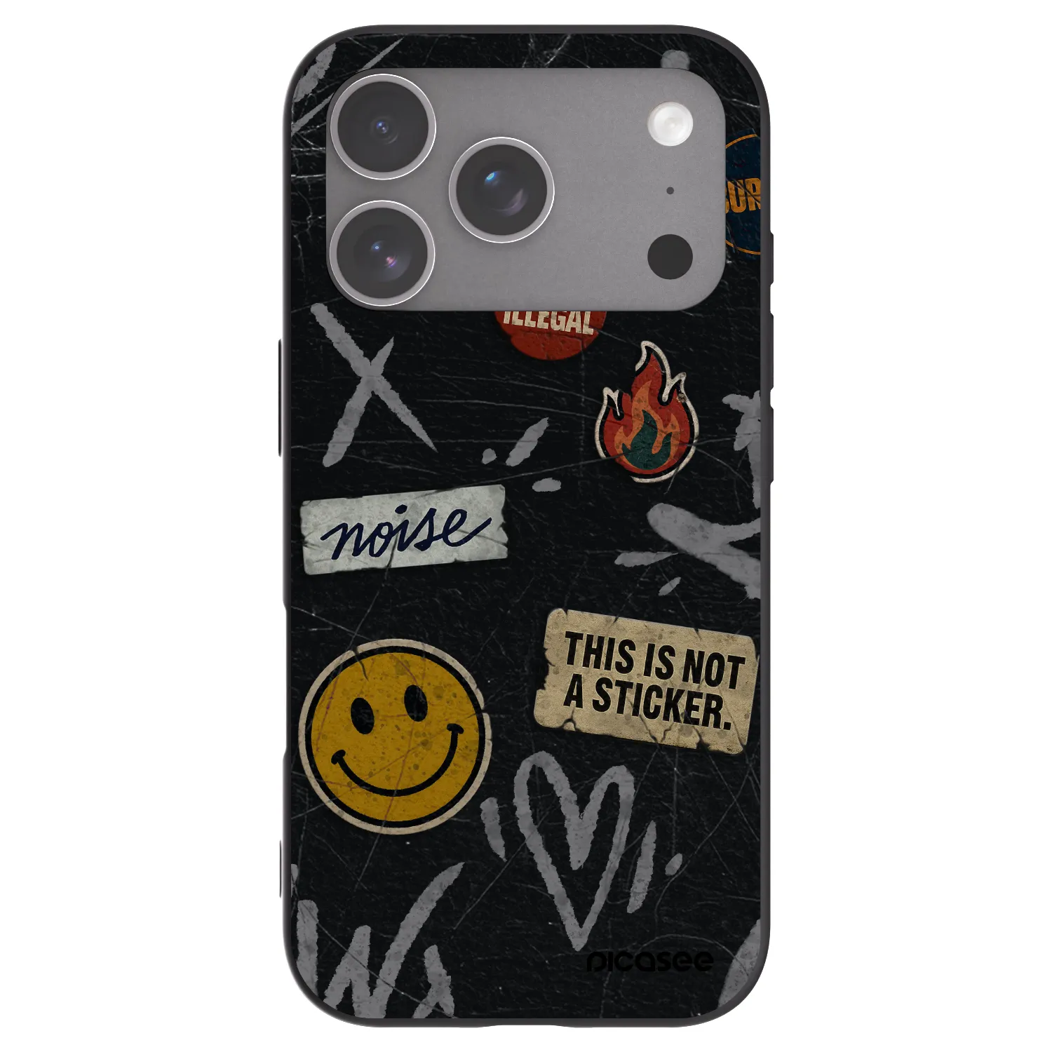 Picasee Μαύρη θήκη σιλικόνης για Apple iPhone 18 Pro - STICKERS x TAGS