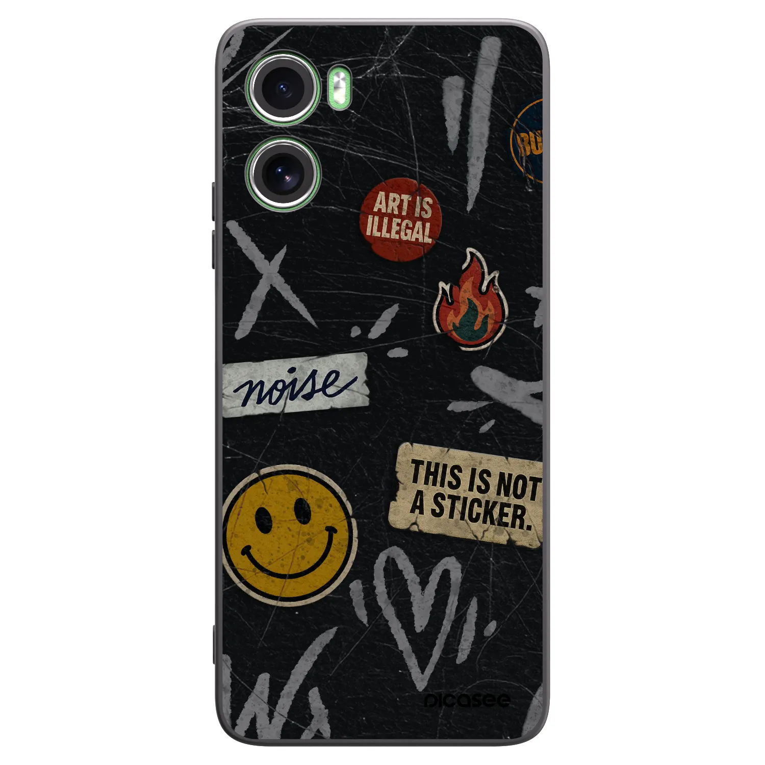 Picasee Μαύρη θήκη σιλικόνης για Motorola Moto G06 - STICKERS x TAGS