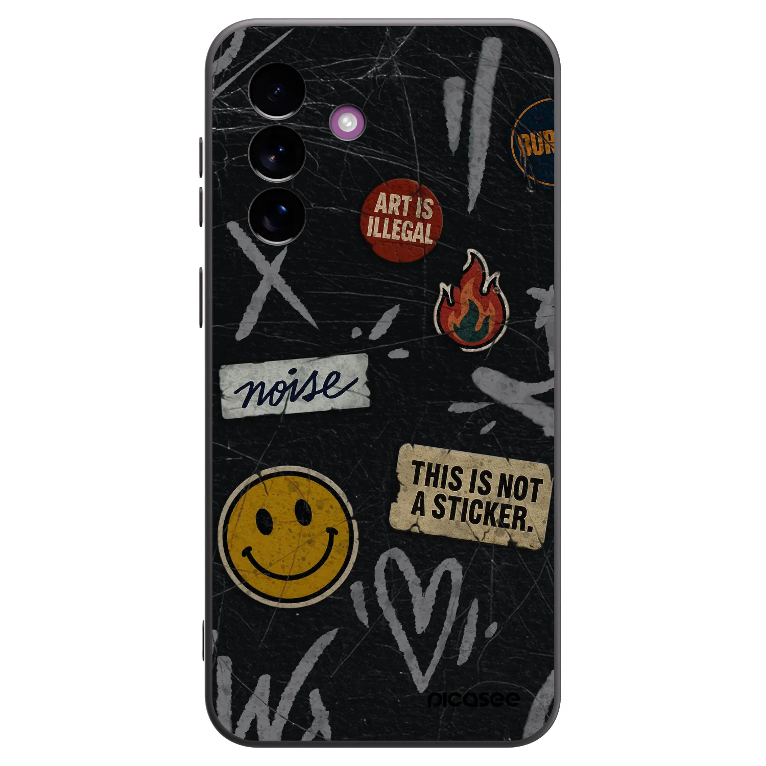 Picasee Μαύρη θήκη σιλικόνης για Samsung Galaxy A37 - STICKERS x TAGS
